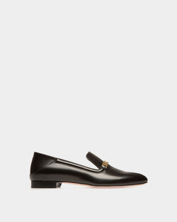Deco Slipper in Black Leather