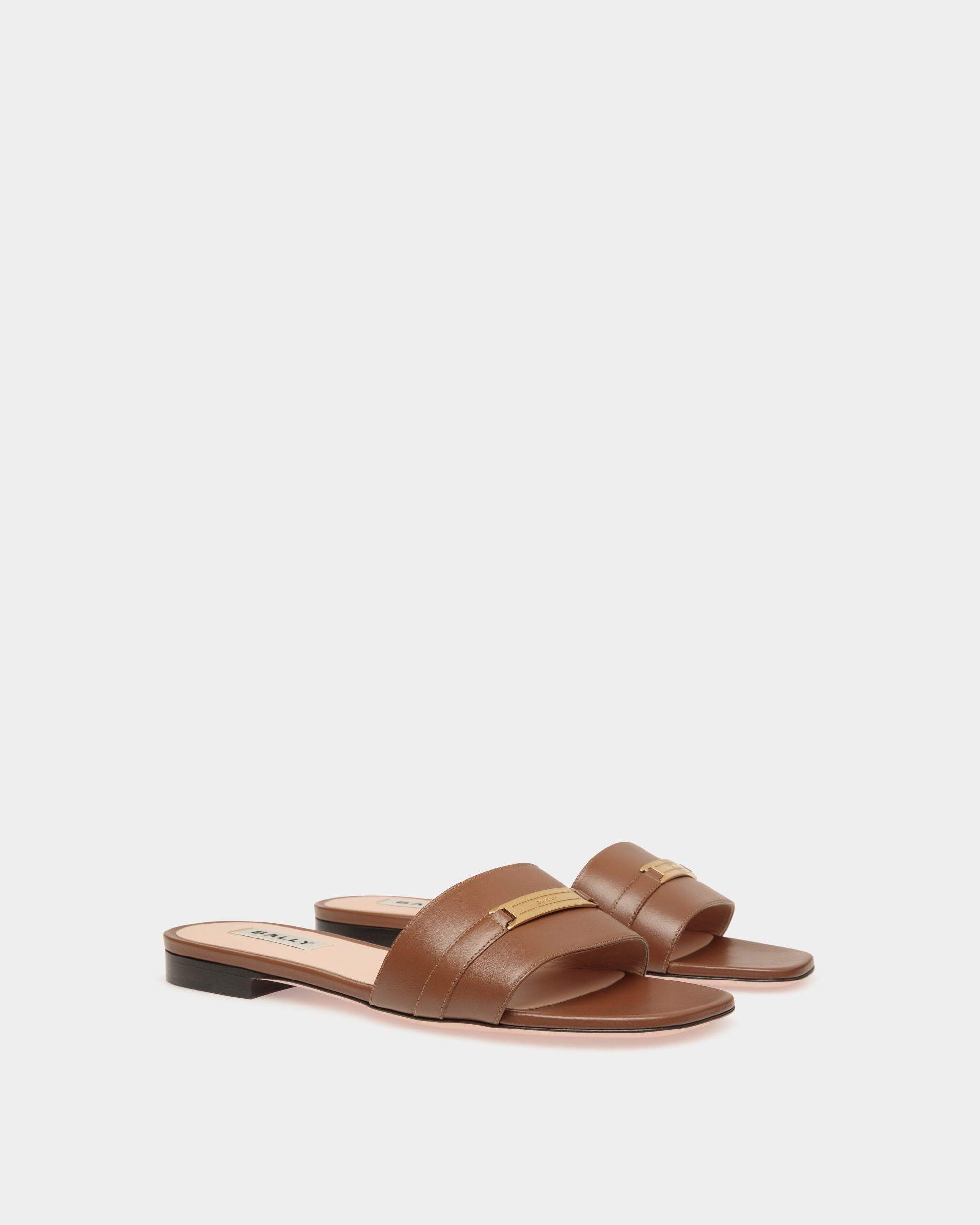 Bally Global - Deco Flat Sandal in Brown Leather - Brown