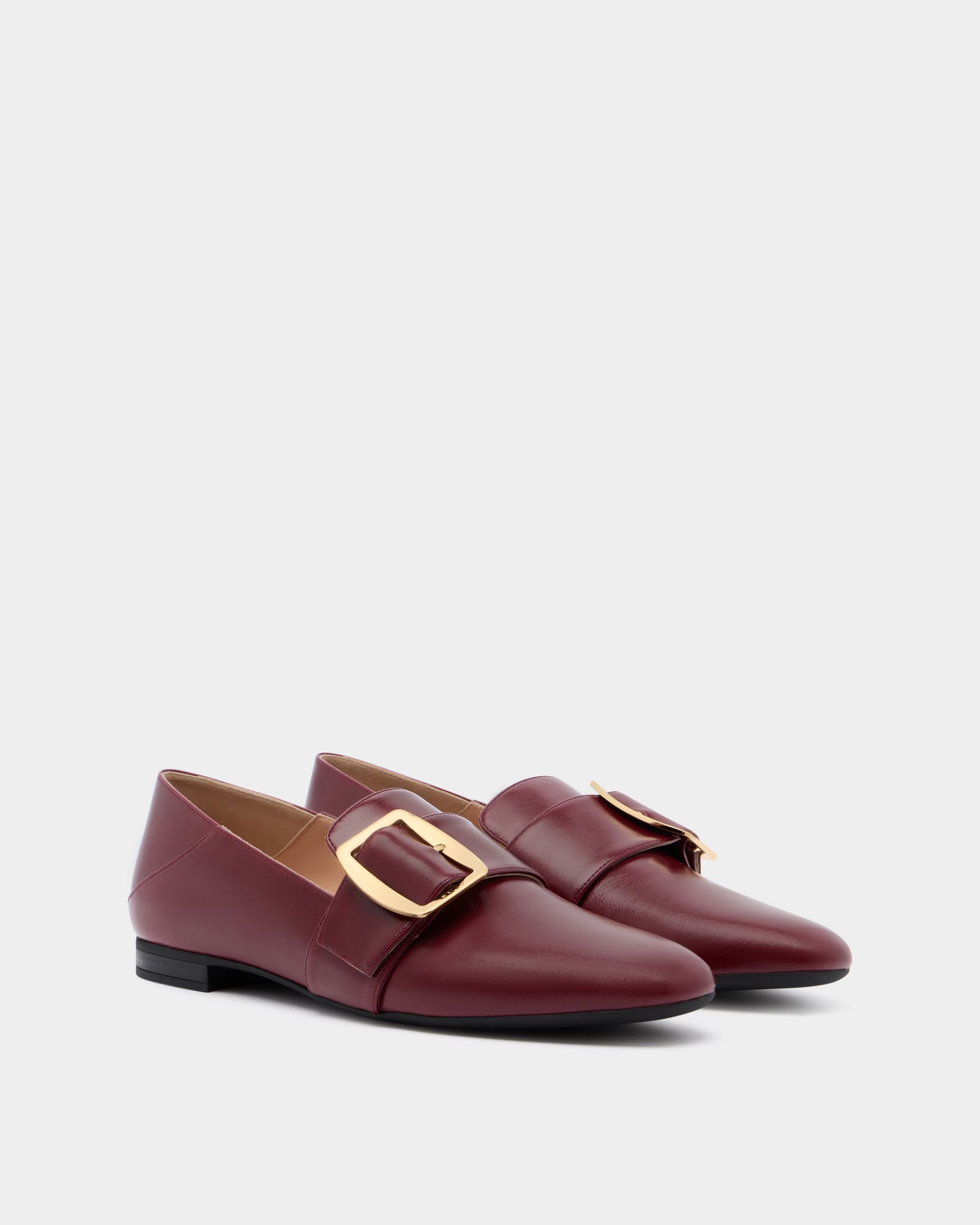 Bally Global - Bally Boucle Flat in Andorra Leather - Burgundy