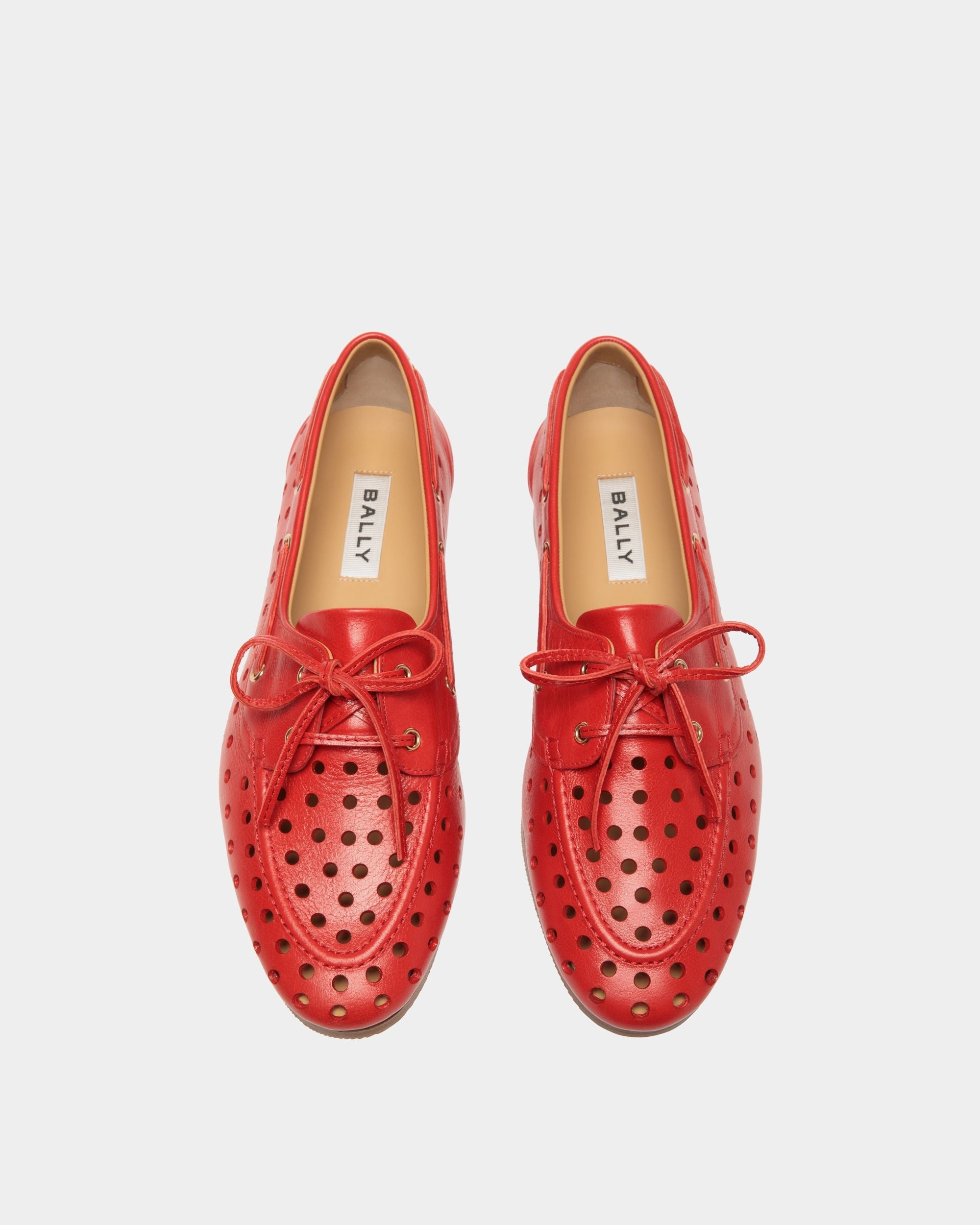 Bally Global - Plume Moccasin in Red Leather - Red