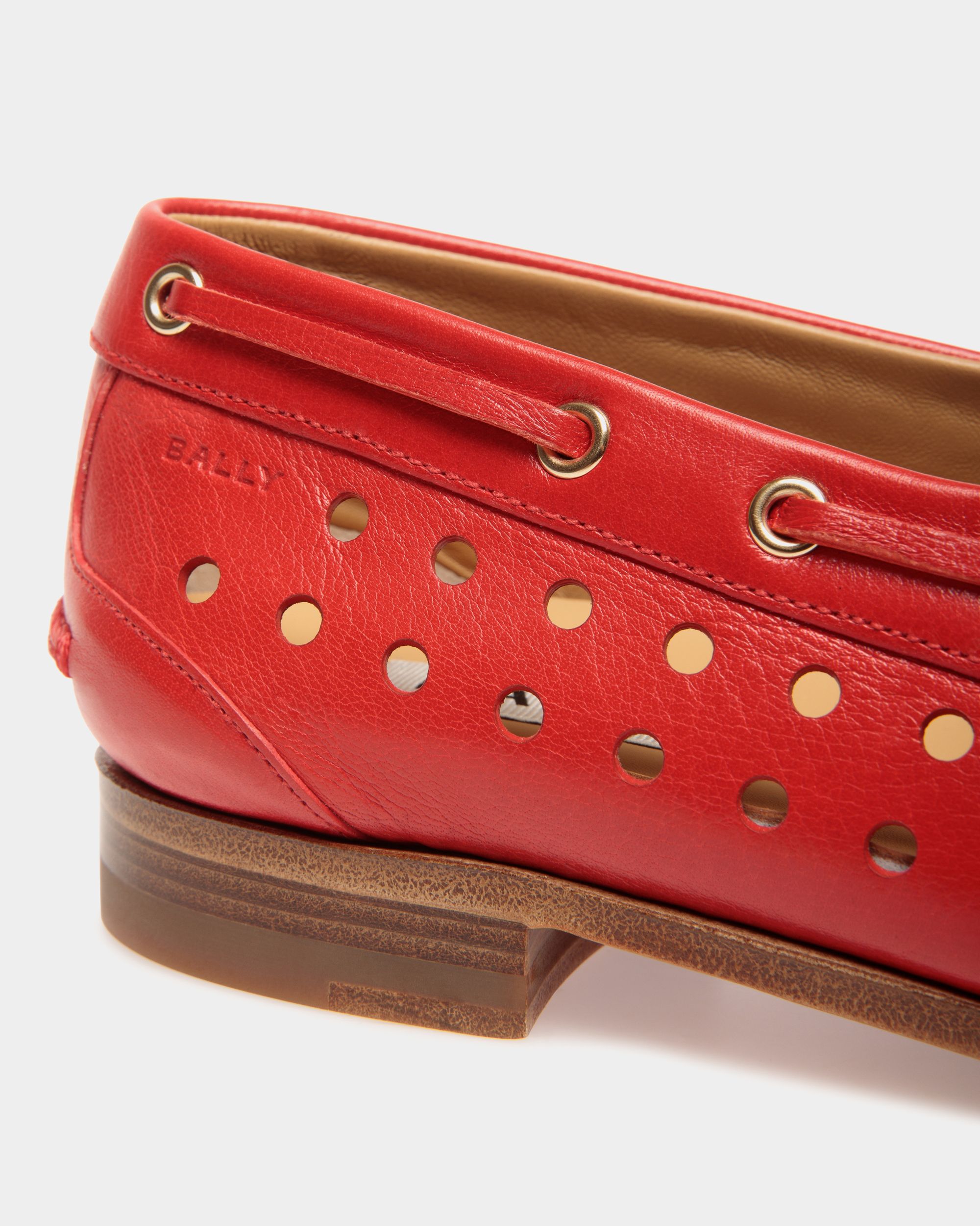 Bally Global - Plume Moccasin in Red Leather - Red