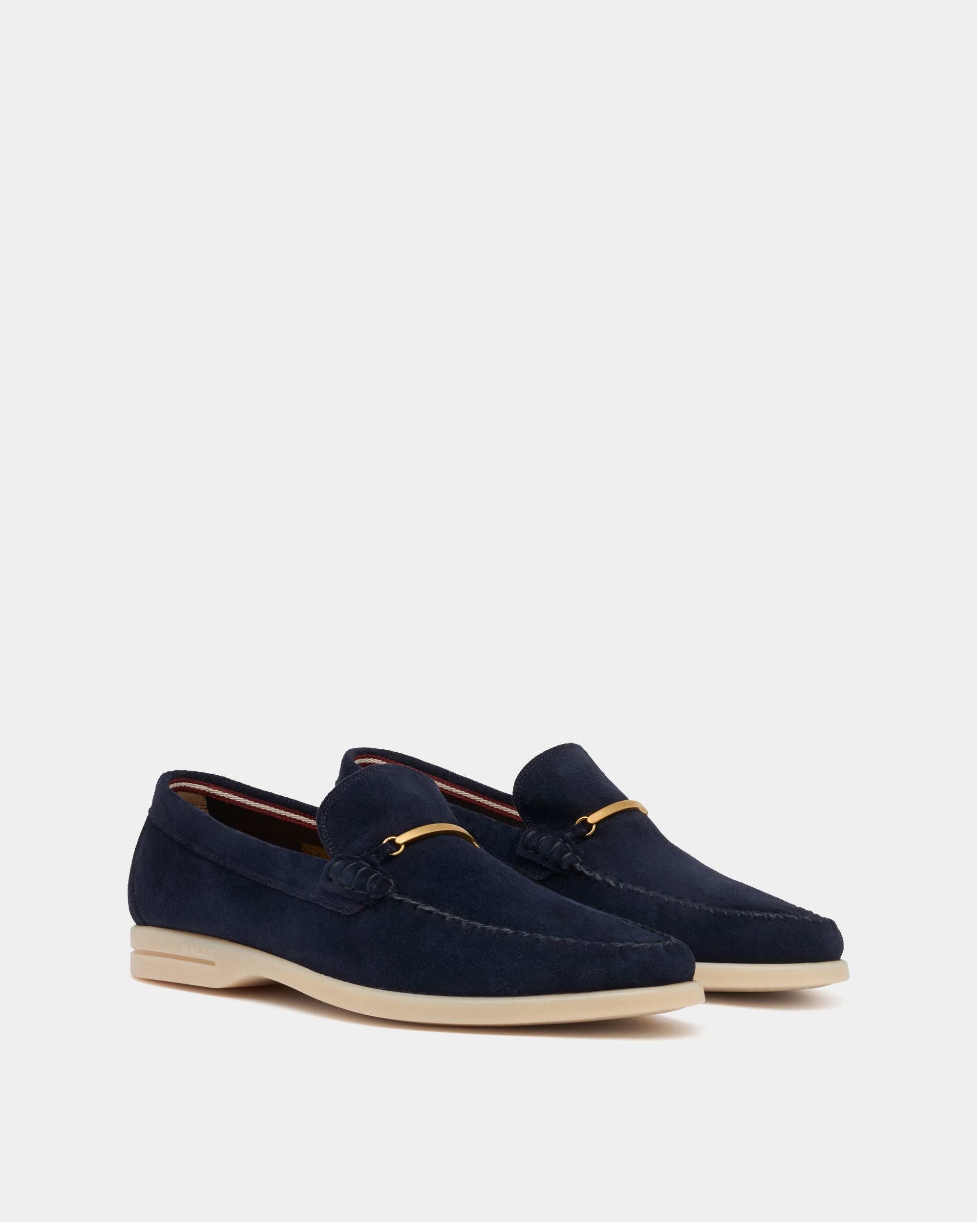 Bally Global - Switz Moc Moccasin in Navy Blue Suede - Blue