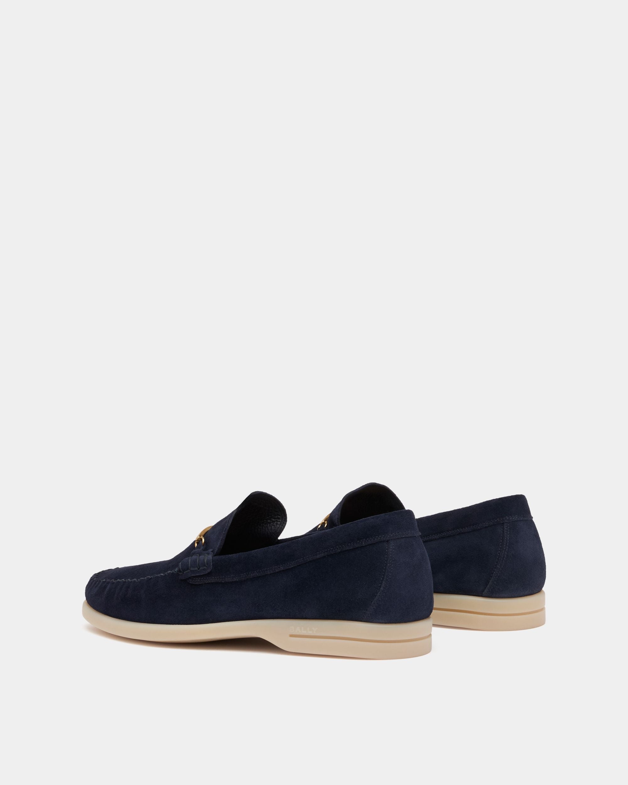 Bally Global - Switz Moc Moccasin in Navy Blue Suede - Blue