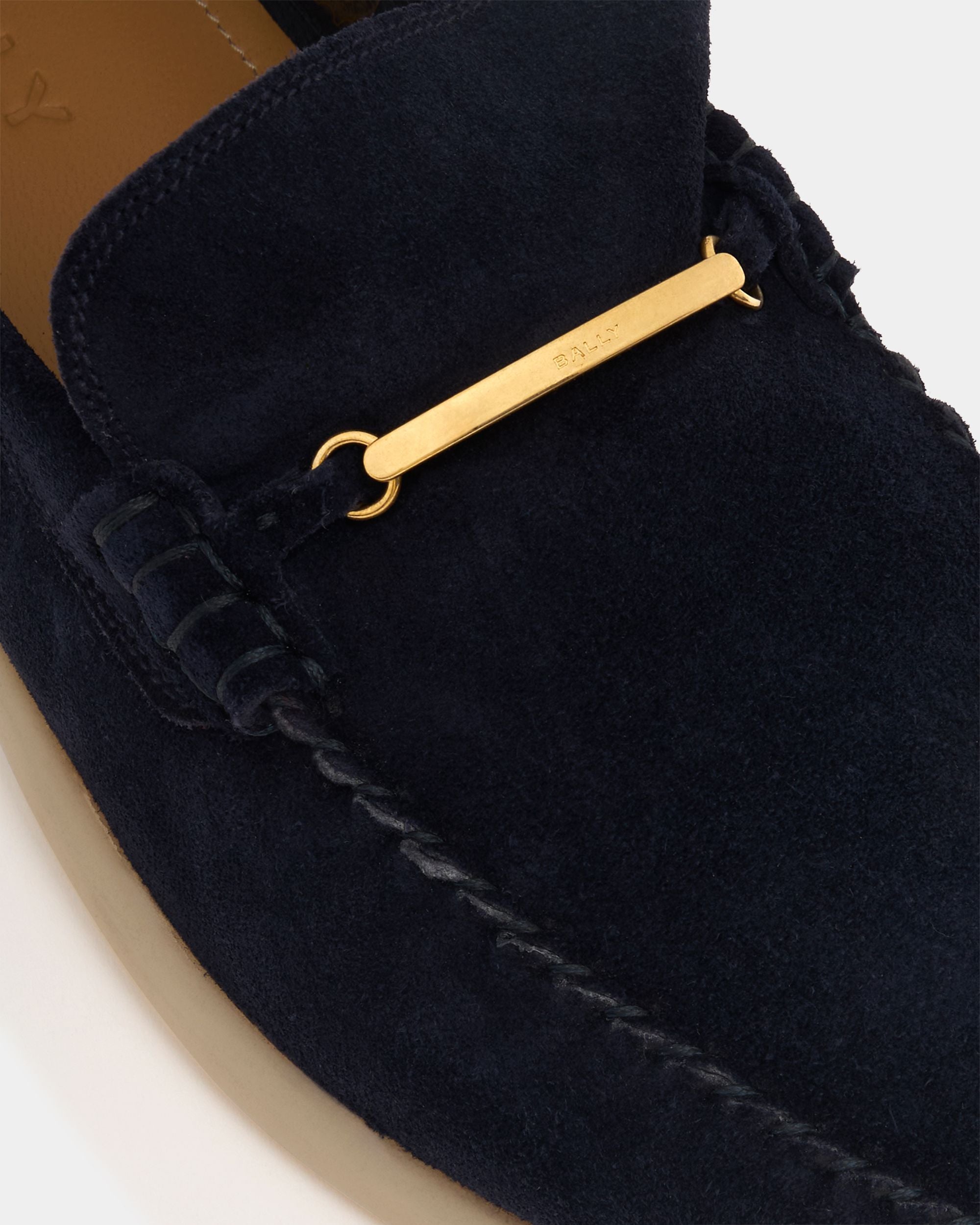 Bally Global - Switz Moc Moccasin in Navy Blue Suede - Blue