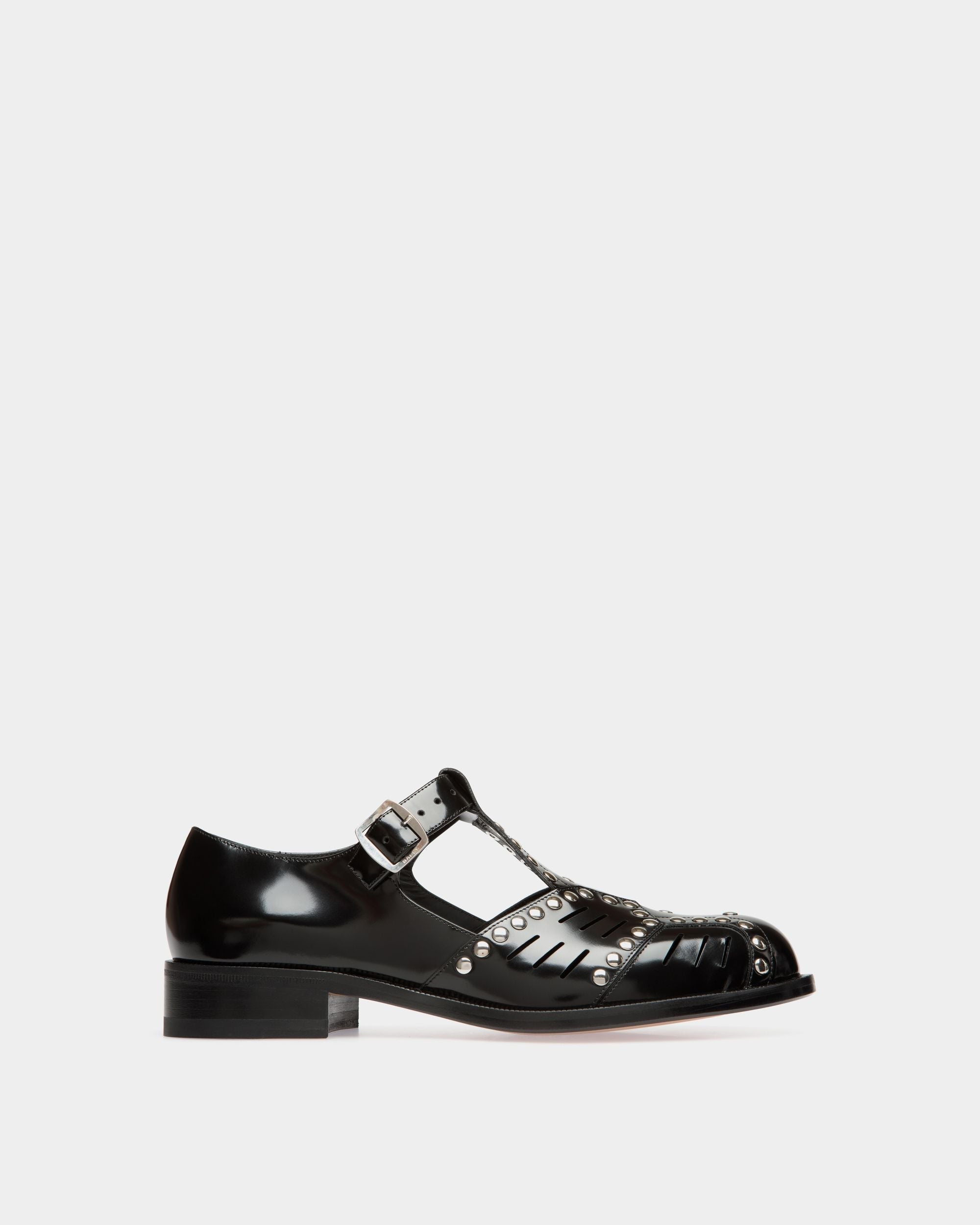 Bally Global - Sandalia Plana Spiegel De Piel Negra - Negro