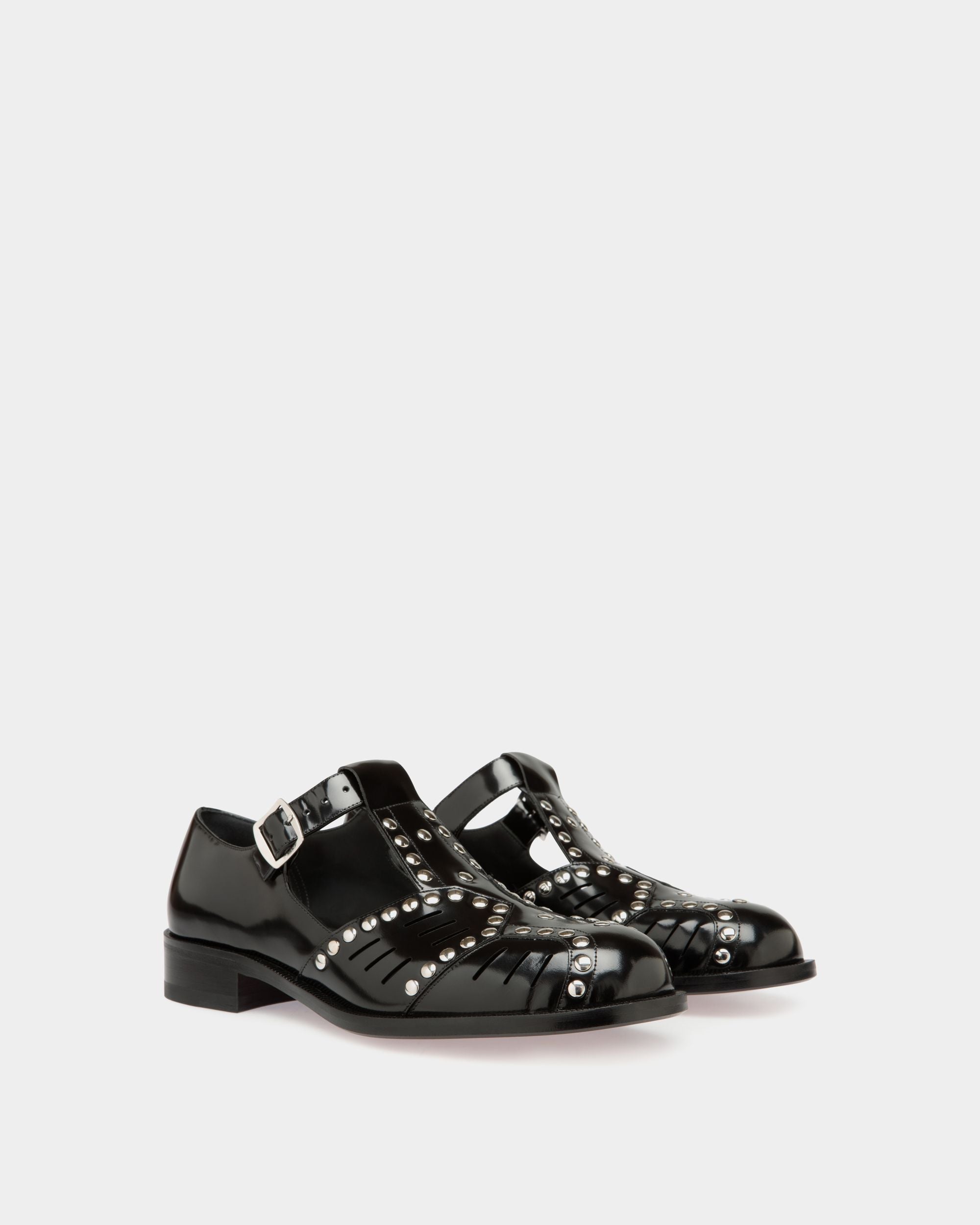 Bally Global - Sandalia Plana Spiegel De Piel Negra - Negro