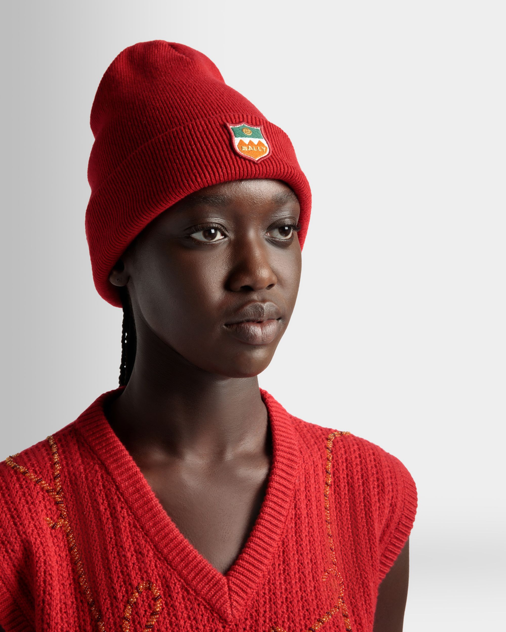Bally Global - Beanie In Red Cashmere - Red