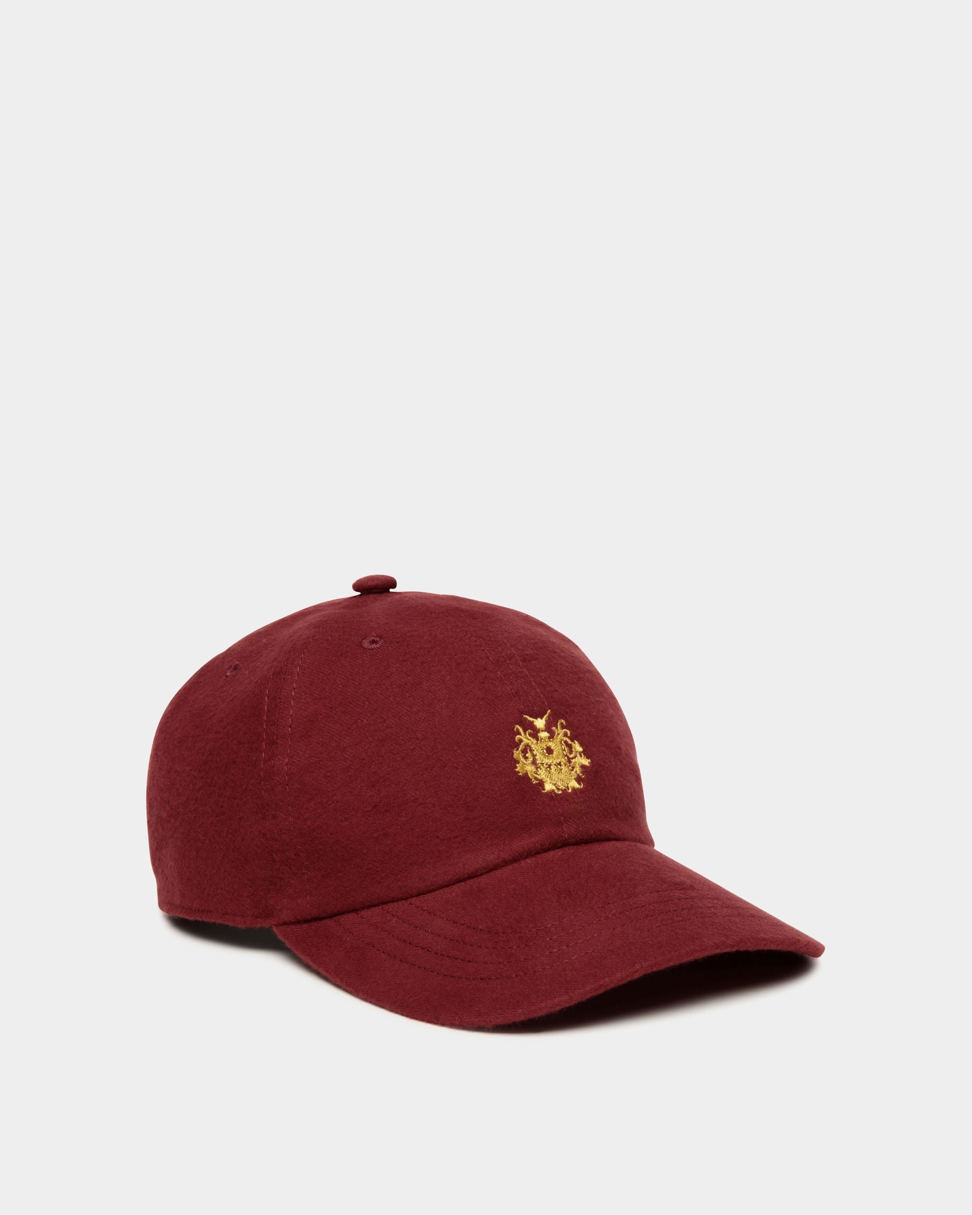Bally Global - Basball Hat With a Bally Crest Logo In Andorra Cotton - Burgundy