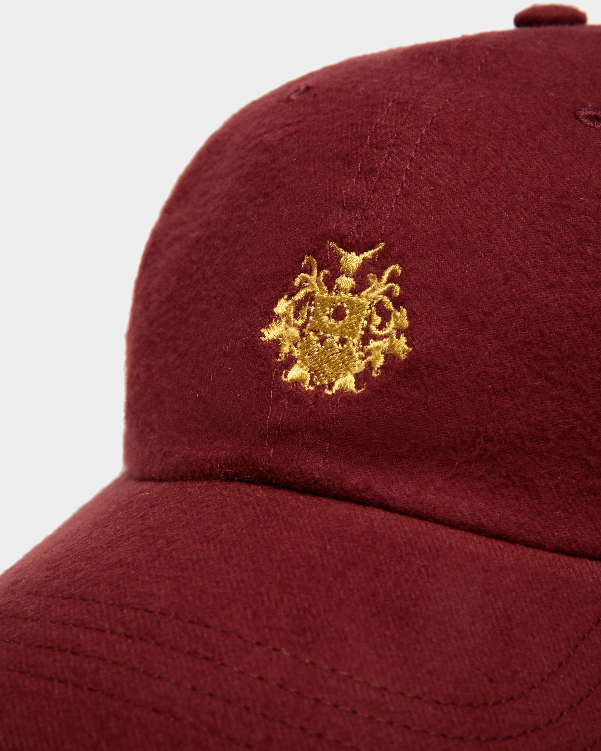 Bally Global - Basball Hat With a Bally Crest Logo In Andorra Cotton - Burgundy