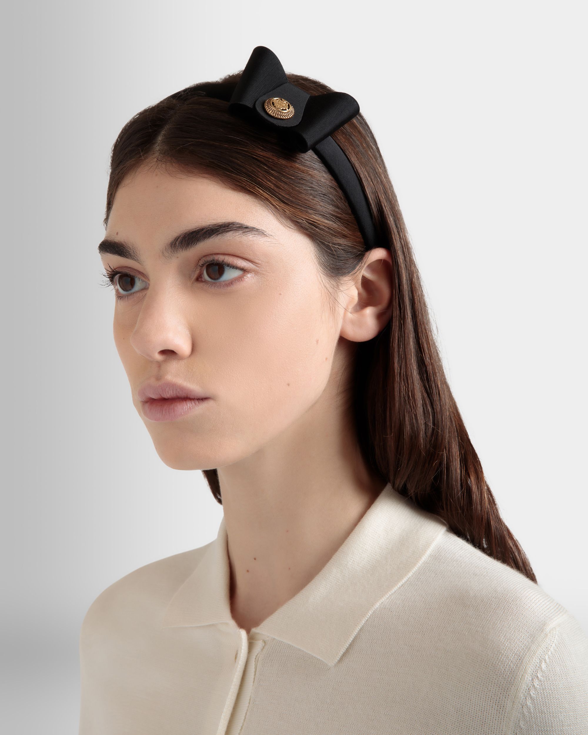 Bally Global - Headband With Bally Bow in Black - Black