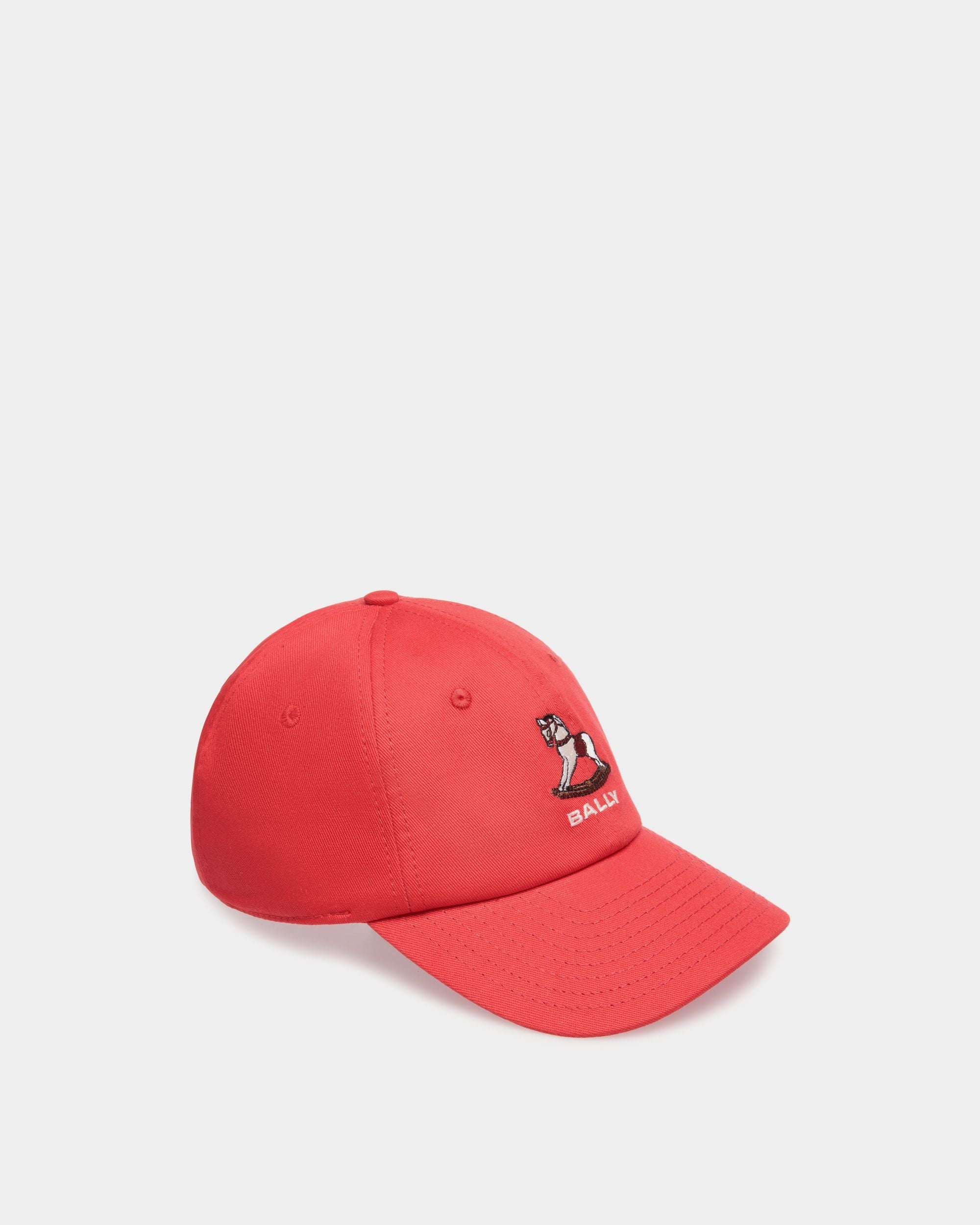 Bally Global - Baseball Hat with a Beni Bischof Rocking Horse in Red Cotton - Red
