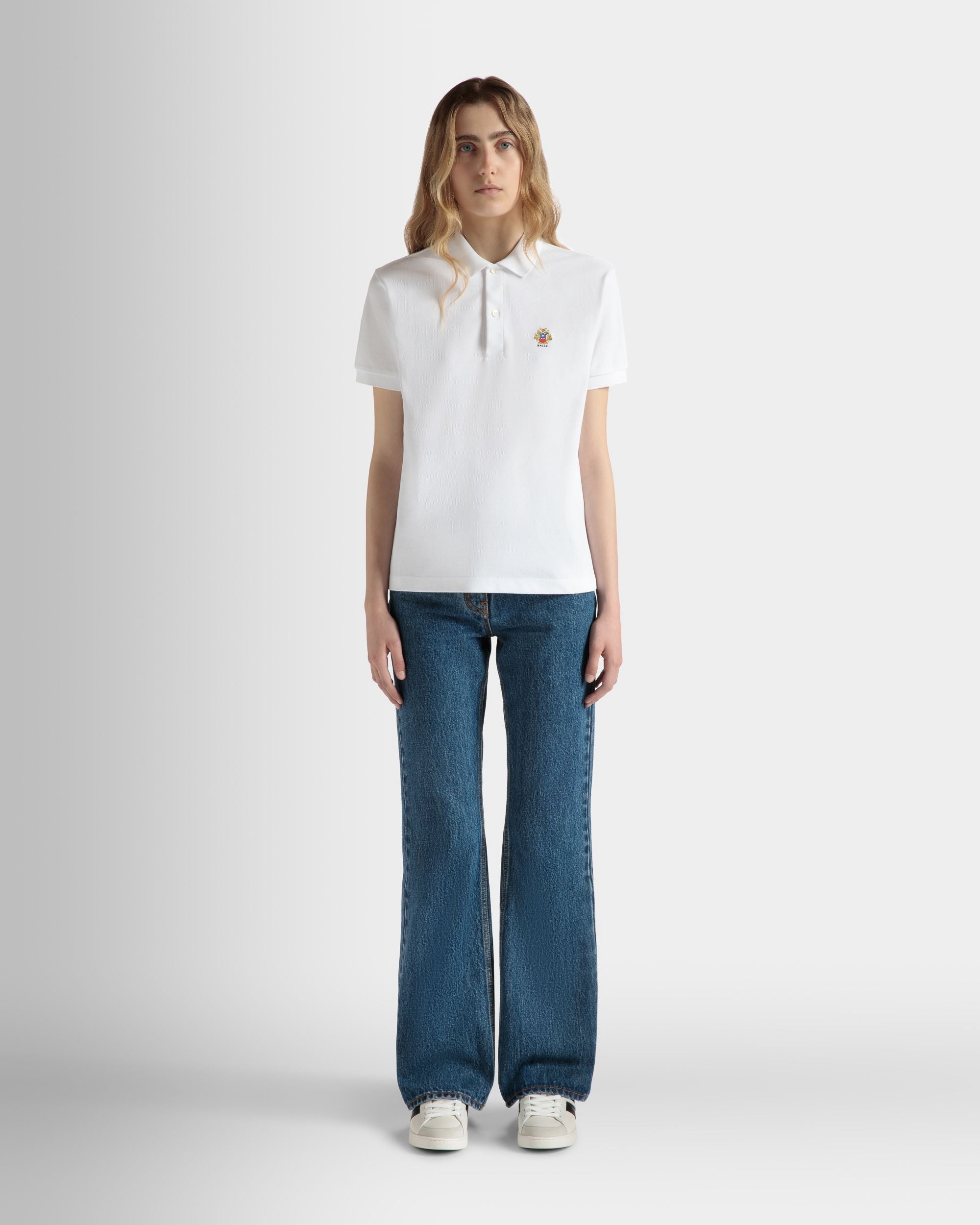 Bally Global - Short Sleeve Polo in White Cotton - White