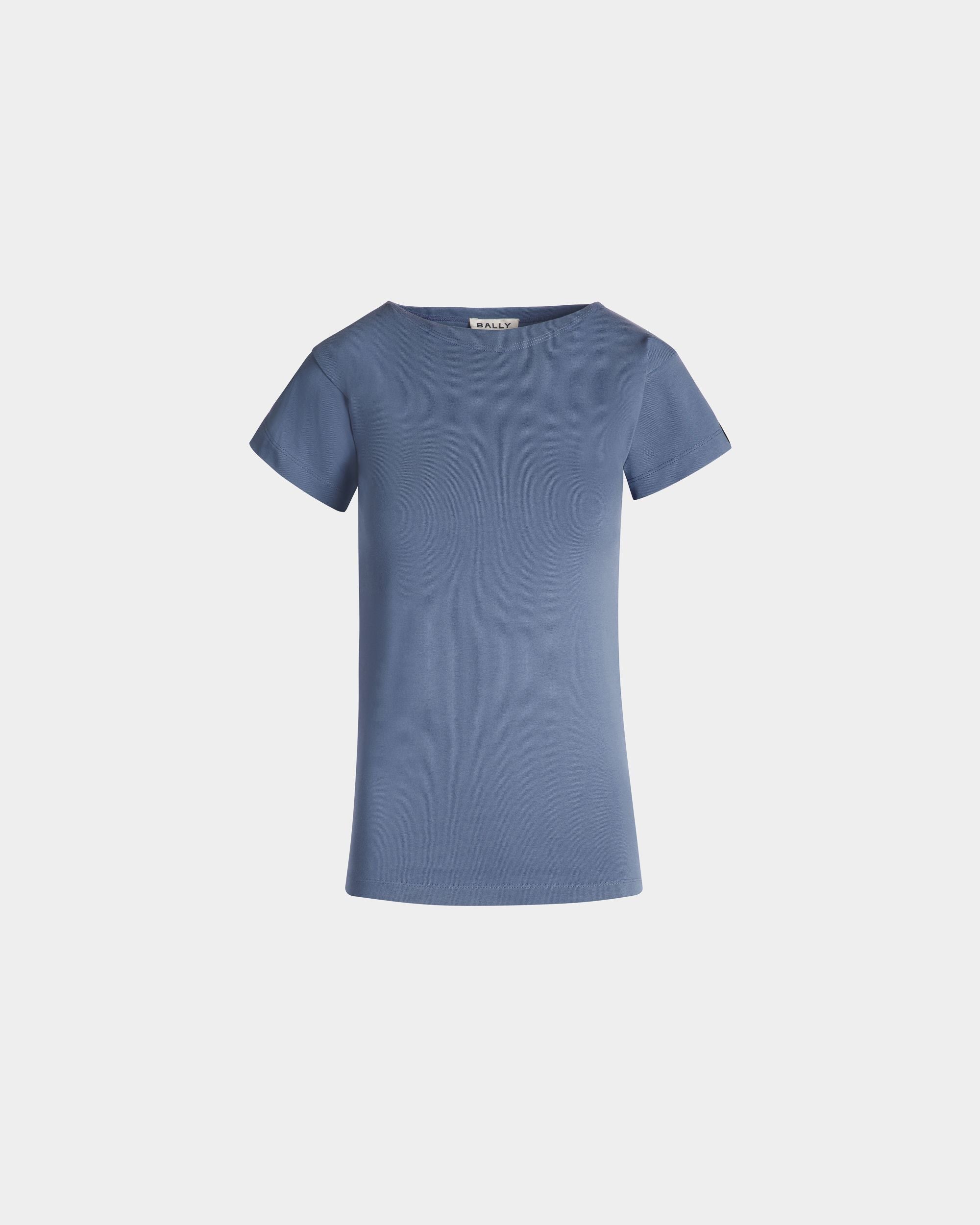 Bally Global - T-Shirt in Light Blue Cotton - Bleu