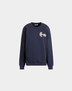 Sweat-Shirt En Coton Navy Blue Avec Imprimé Strawberry
