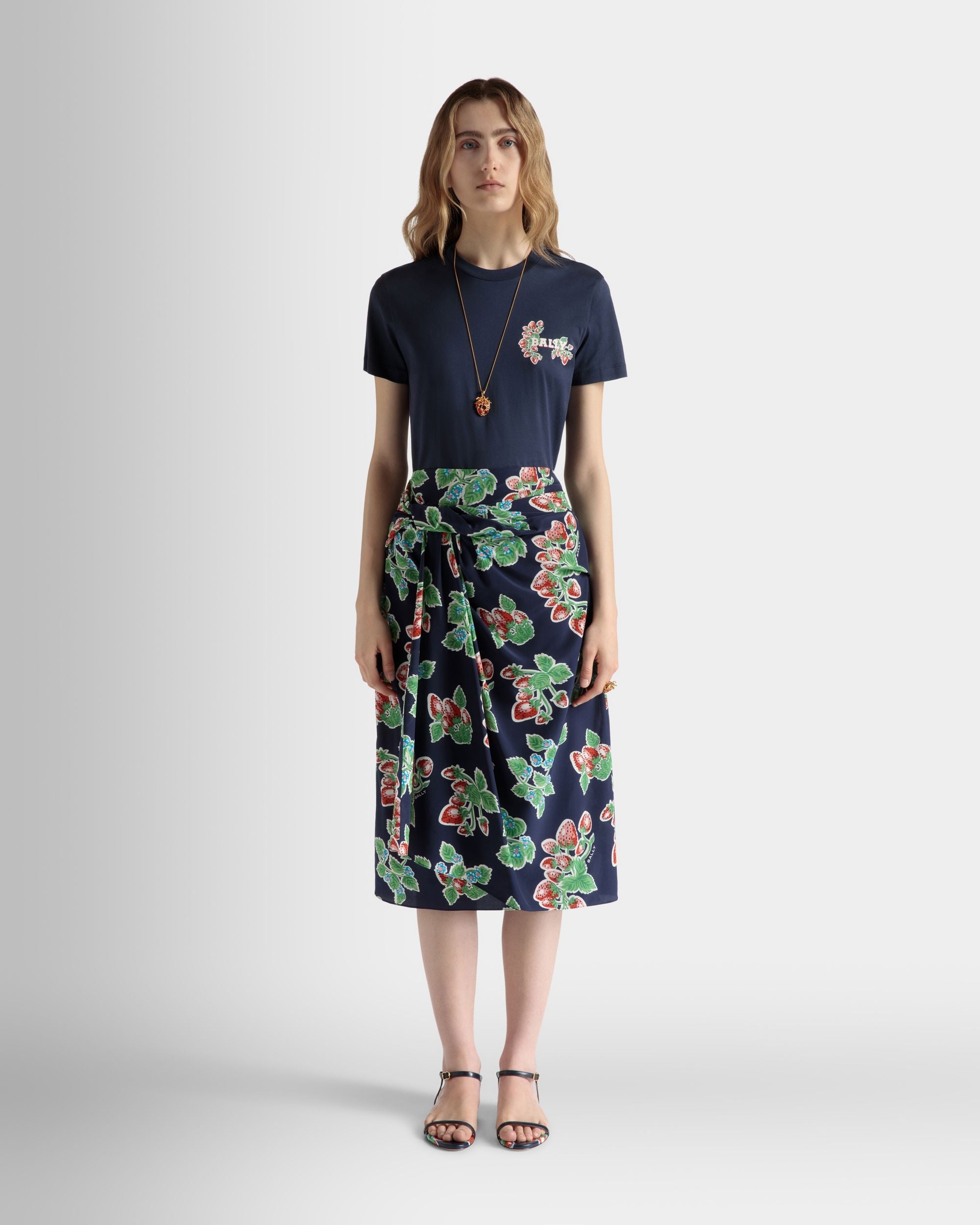 Bally Global - T-Shirt En Coton Imprimé Strawberry - Bleu