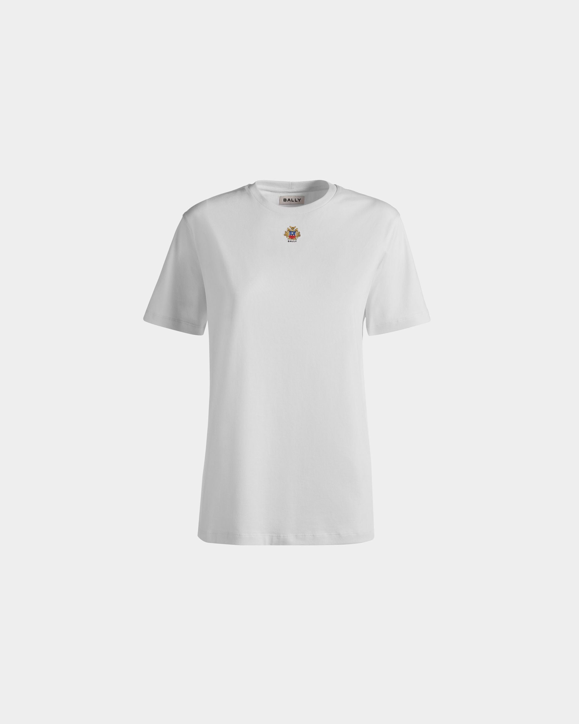 Bally Global - T-Shirt Avec Logo Bally Crest En Coton Blanc - Blanc