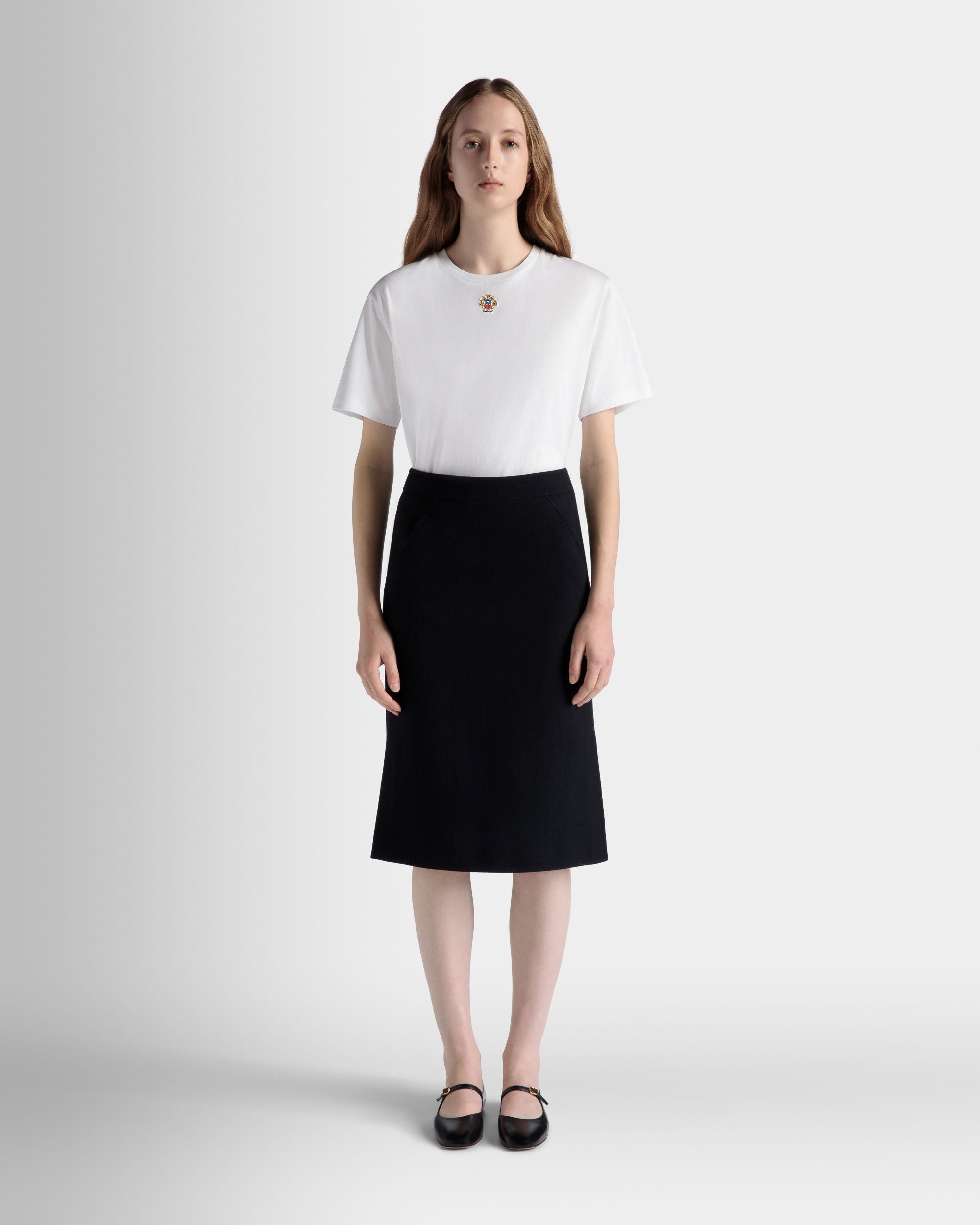 Bally Global - T-Shirt Avec Logo Bally Crest En Coton Blanc - Blanc