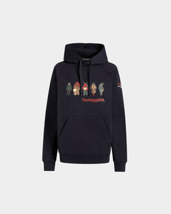 Hoodie with Forest Mask Print In Navy Blue Cotton