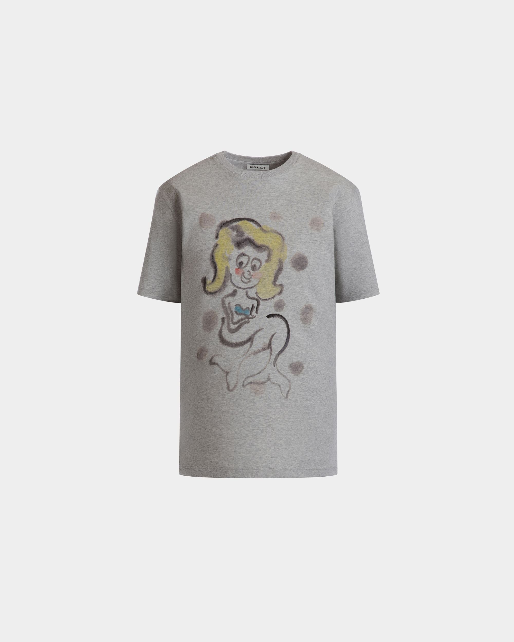 Bally Global - T-Shirt Avec Imprimé Mermaid En Coton Gris Chiné - Gris