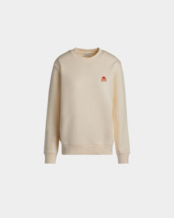Sweat-Shirt Ras-Du-Cou Avec Bally Cake En Coton Ivoire