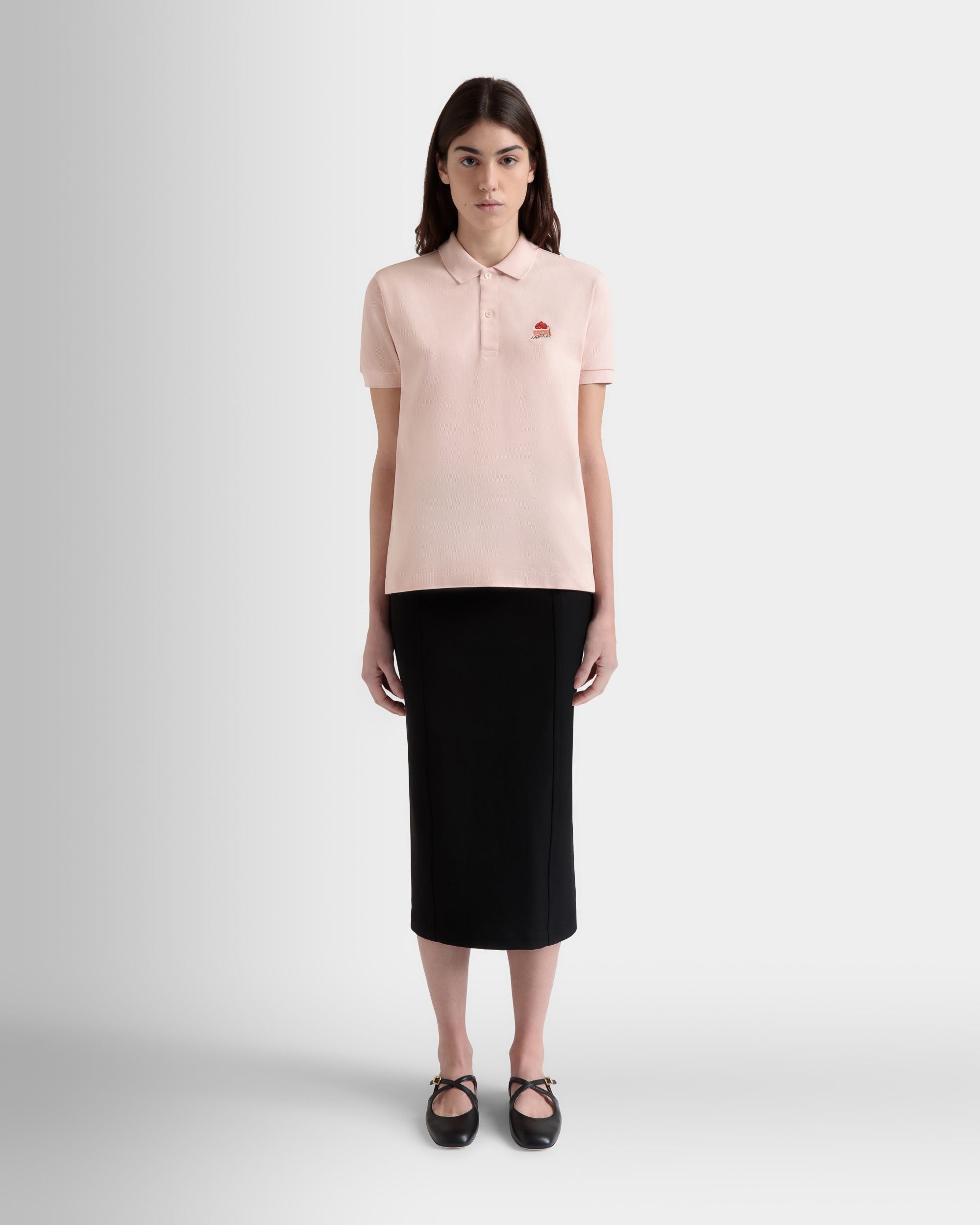 Bally Global - Polo Avec Bally Cake En Coton Dusty Petal - Rose