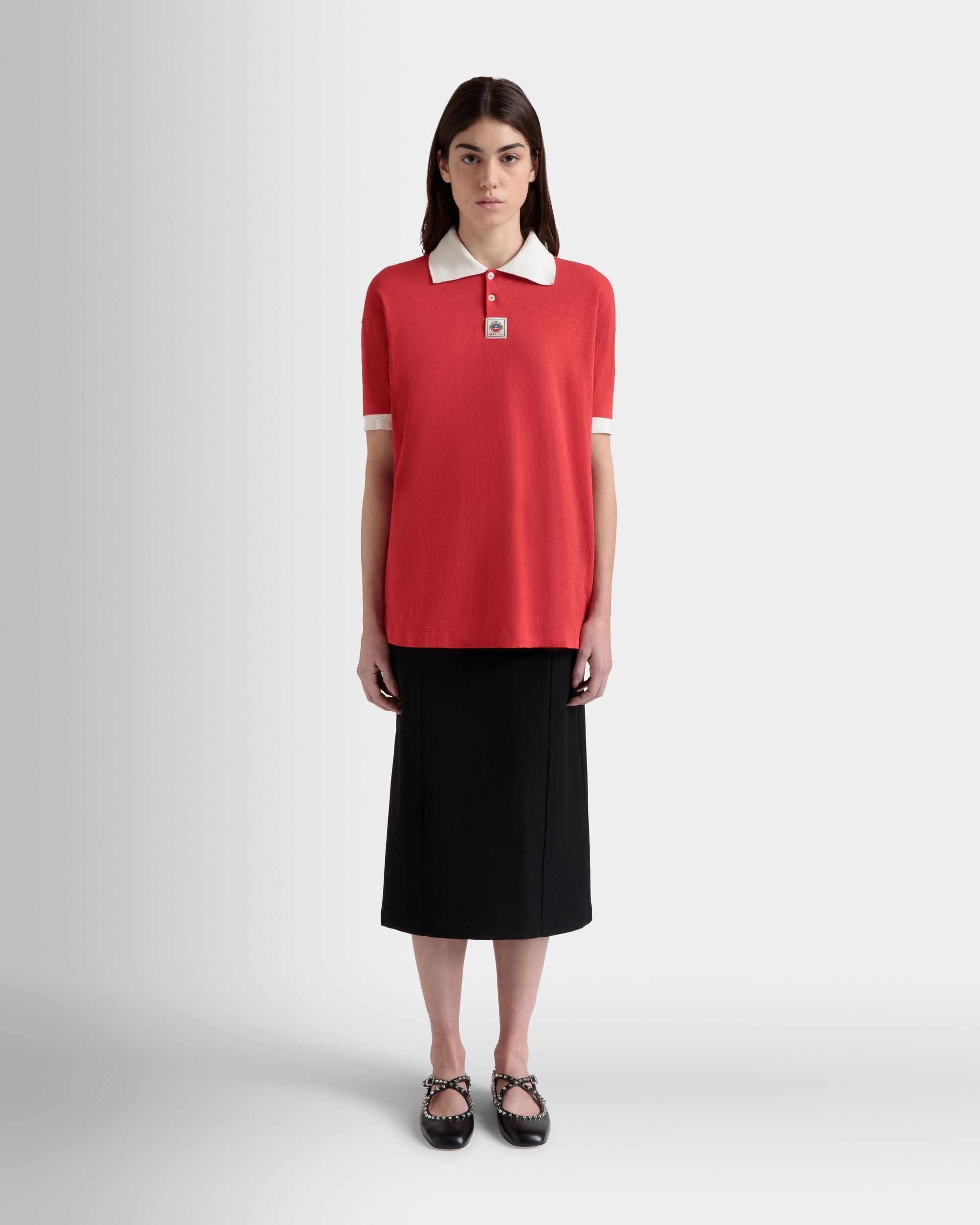 Bally Global - Polo With Bally Crest Logo in Red Cotton - Red