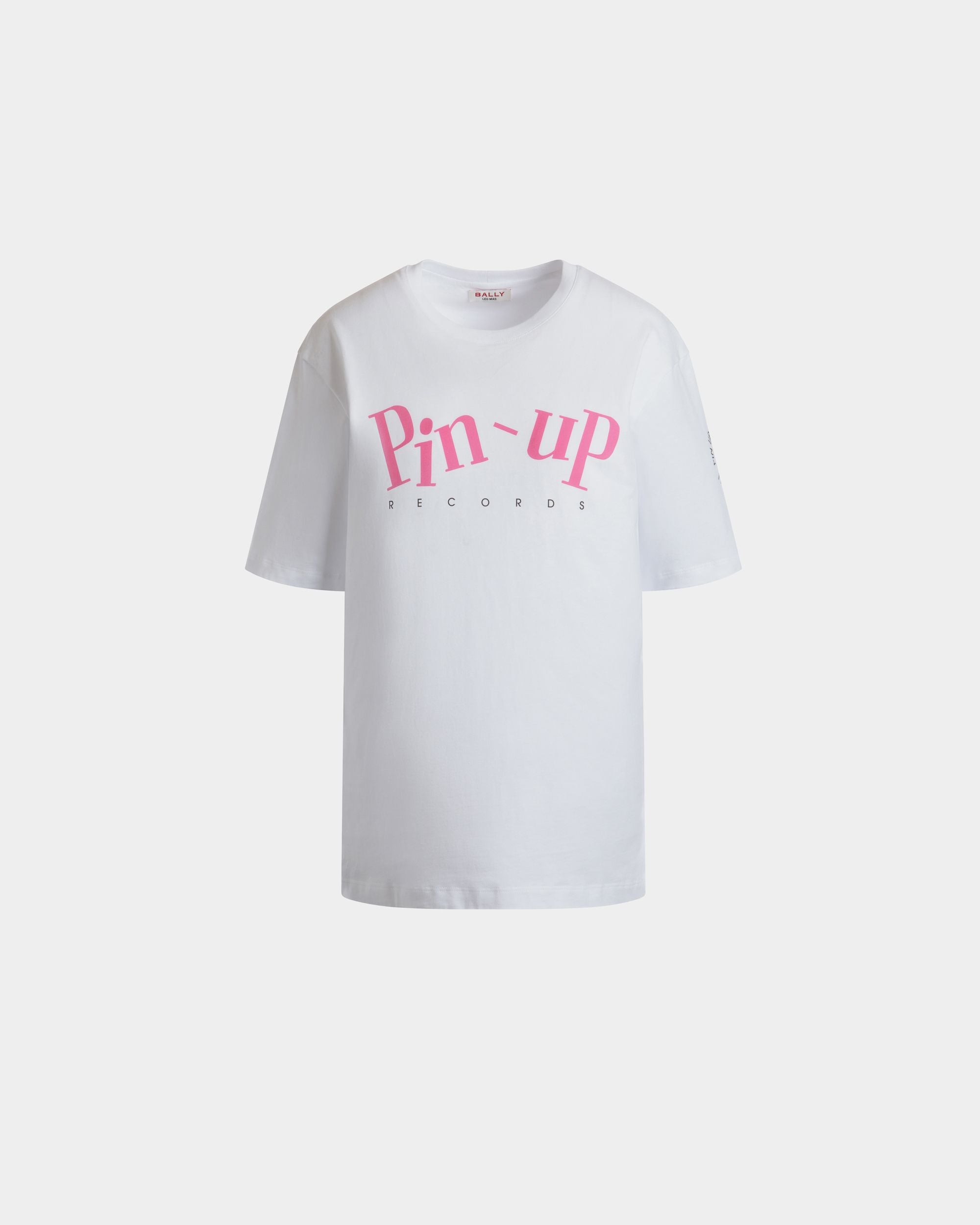 Bally Global - Leo Mas x Bally T-shirt in White Cotton with a Pin-Up Records Print - White