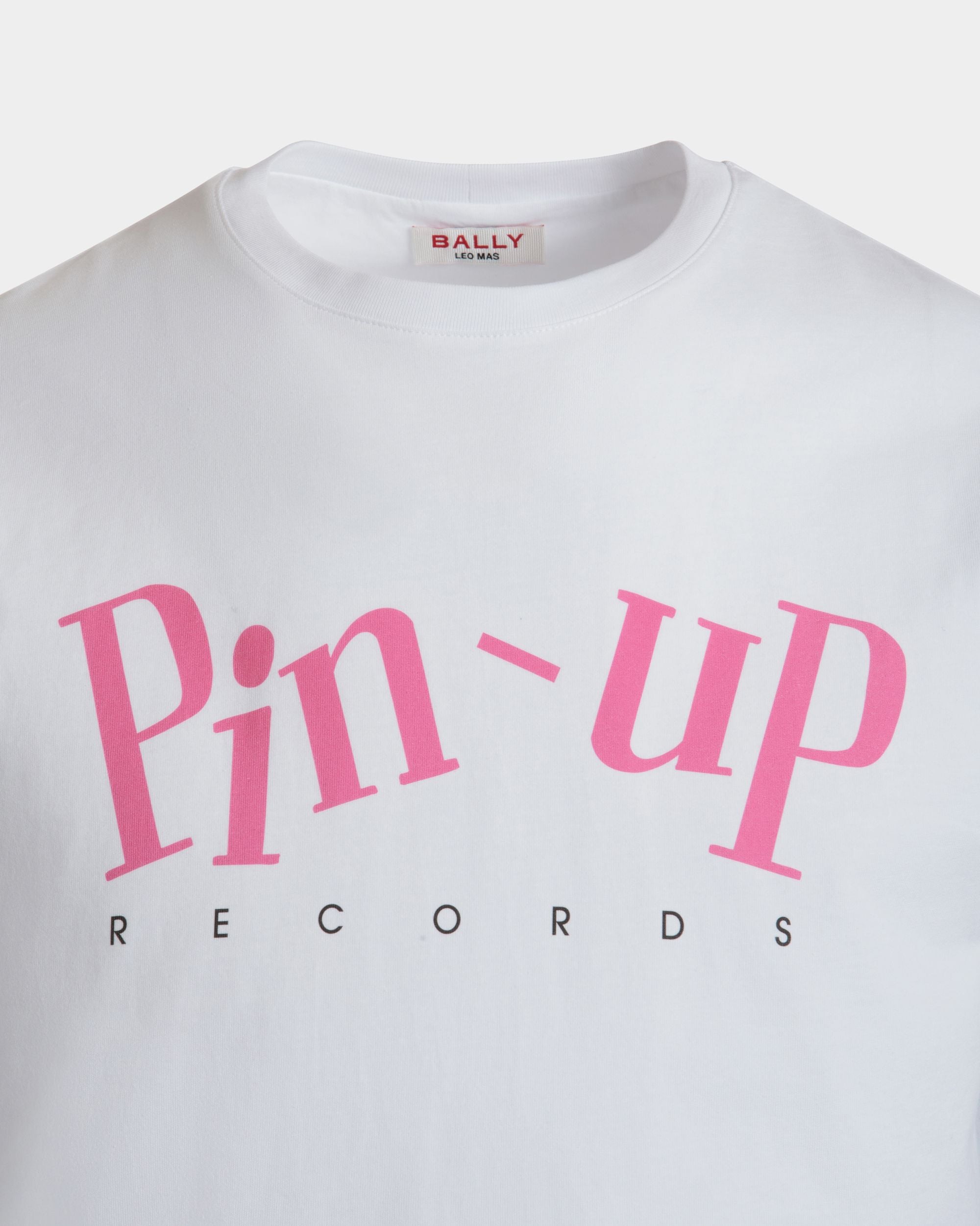 Bally Global - Leo Mas x Bally T-shirt in White Cotton with a Pin-Up Records Print - White