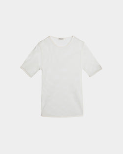 Mesh T-Shirt in White Cotton