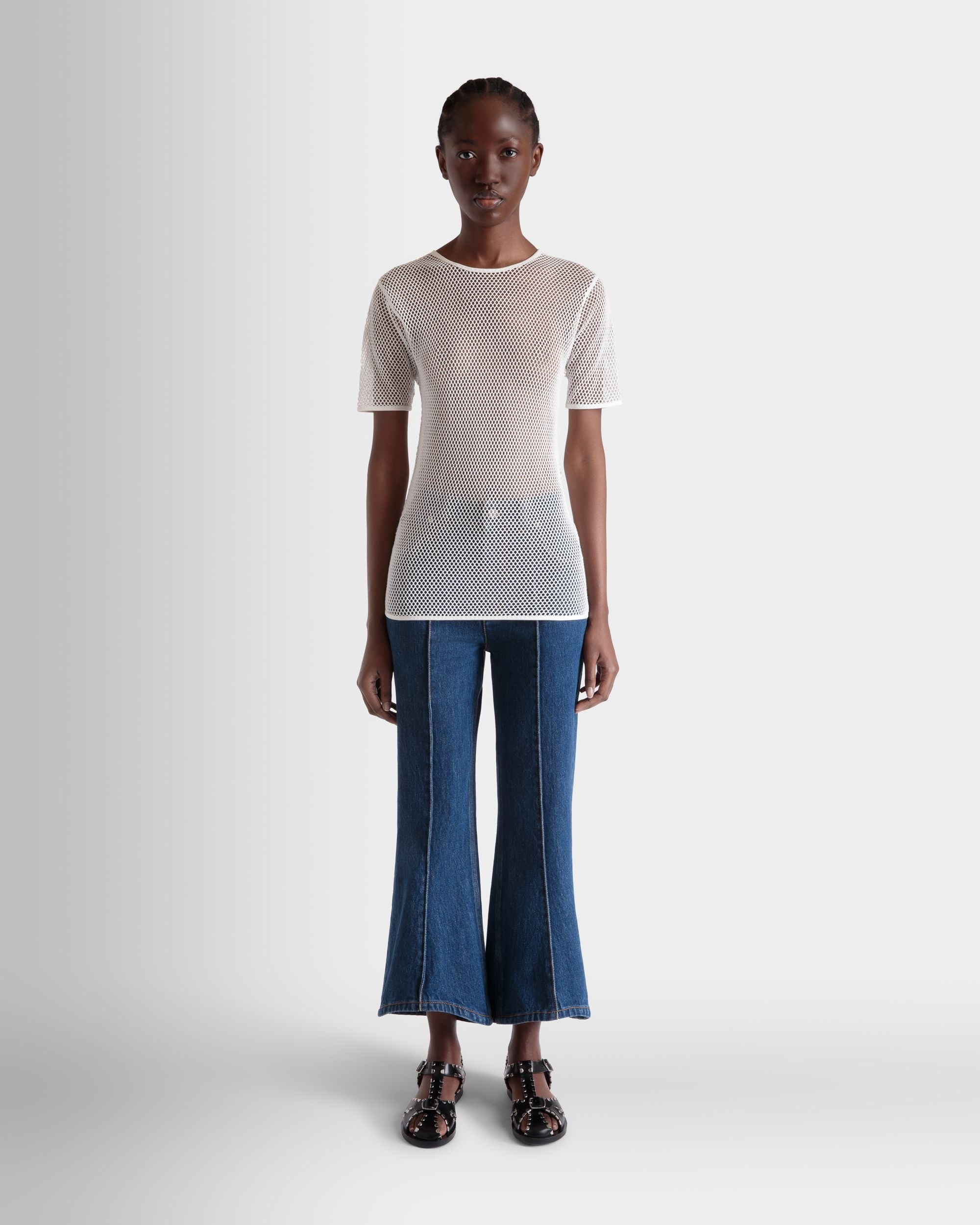 Bally Global - Mesh T-Shirt in White Cotton - White