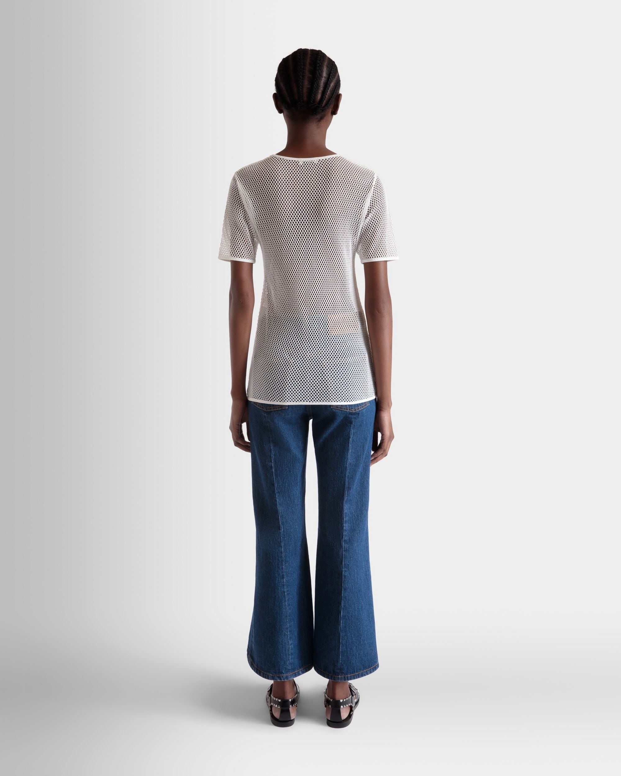 Bally Global - Mesh T-Shirt in White Cotton - White