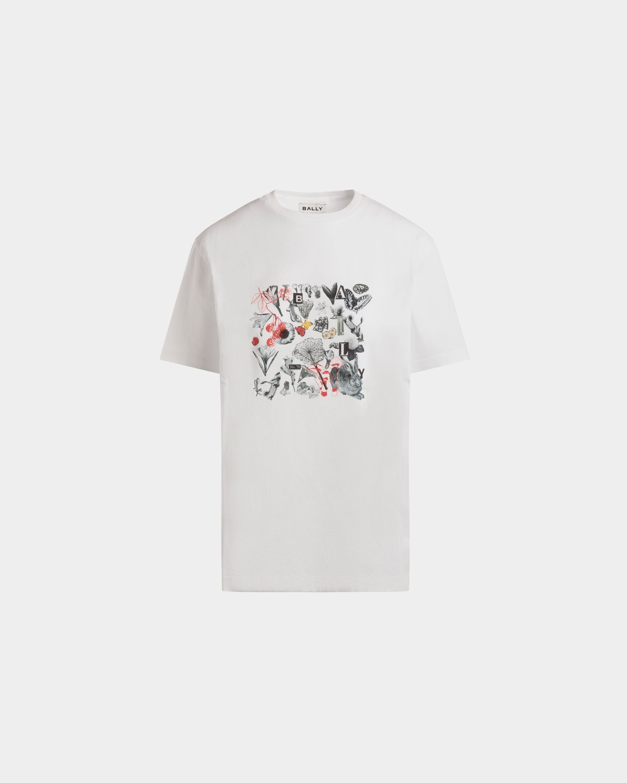 Bally Global - Camiseta De Algodón Blanco Con Estampado Bally Collage - Blanco