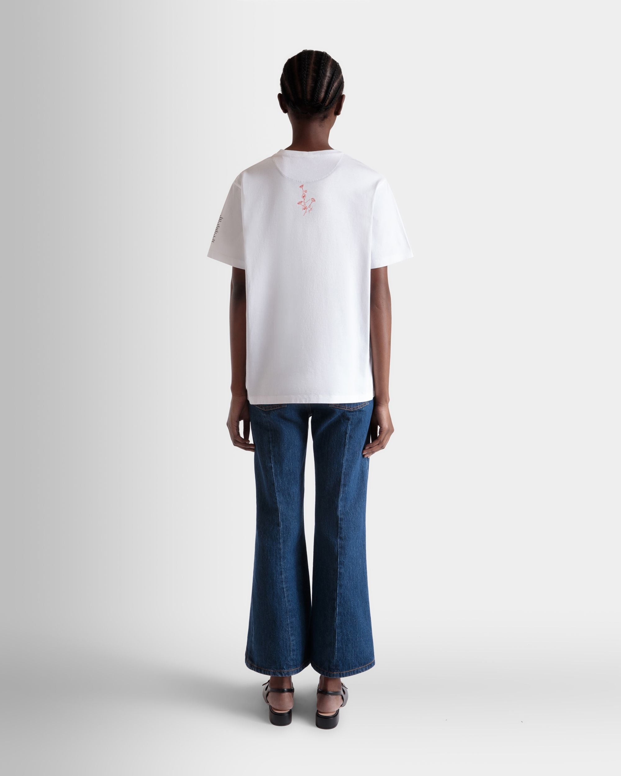 Bally Global - T-Shirt with a Bally Collage Print in White Cotton - White