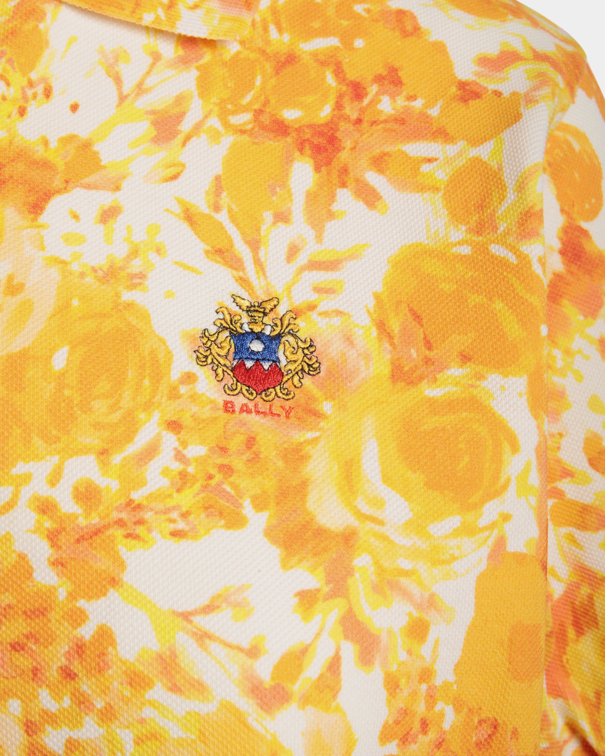 Bally Global - Polo De Algodón Koi Orange Con Estampado Rosengarten - Naranja