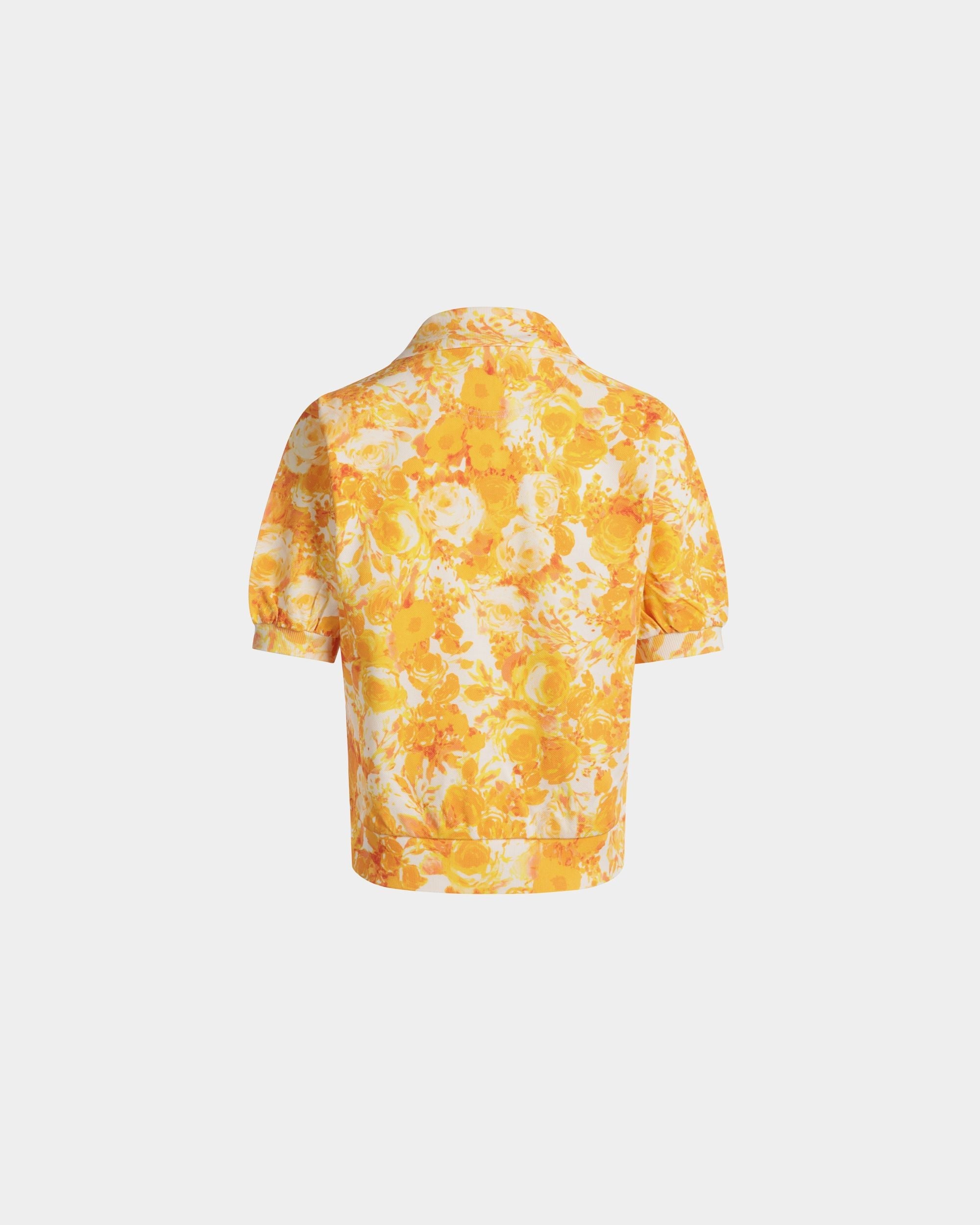 Bally Global - Polo Shirt with a Rosengarten Print in Koi Orange Cotton - Orange