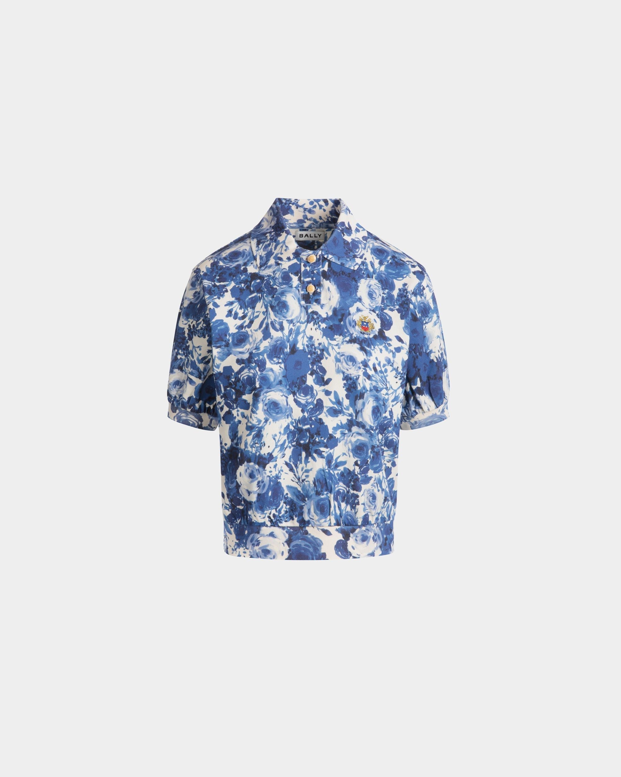 Bally Global - Polo Shirt with a Rosengarten Print in Blue Cotton - Blue