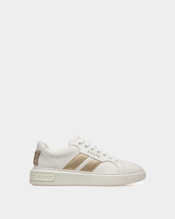 Melany Sneakers In White And Yellow Gold Leather