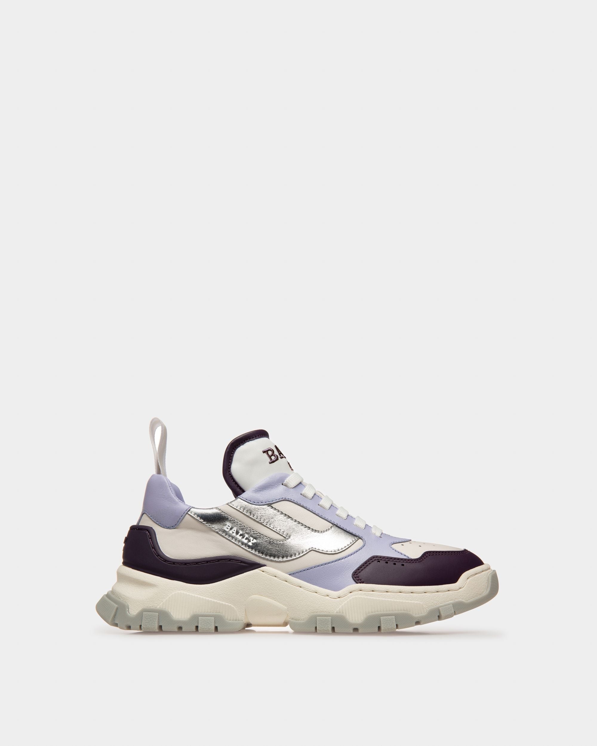 Bally Global - Holden Leather And Fabric Sneakers In Purple And White - Purple