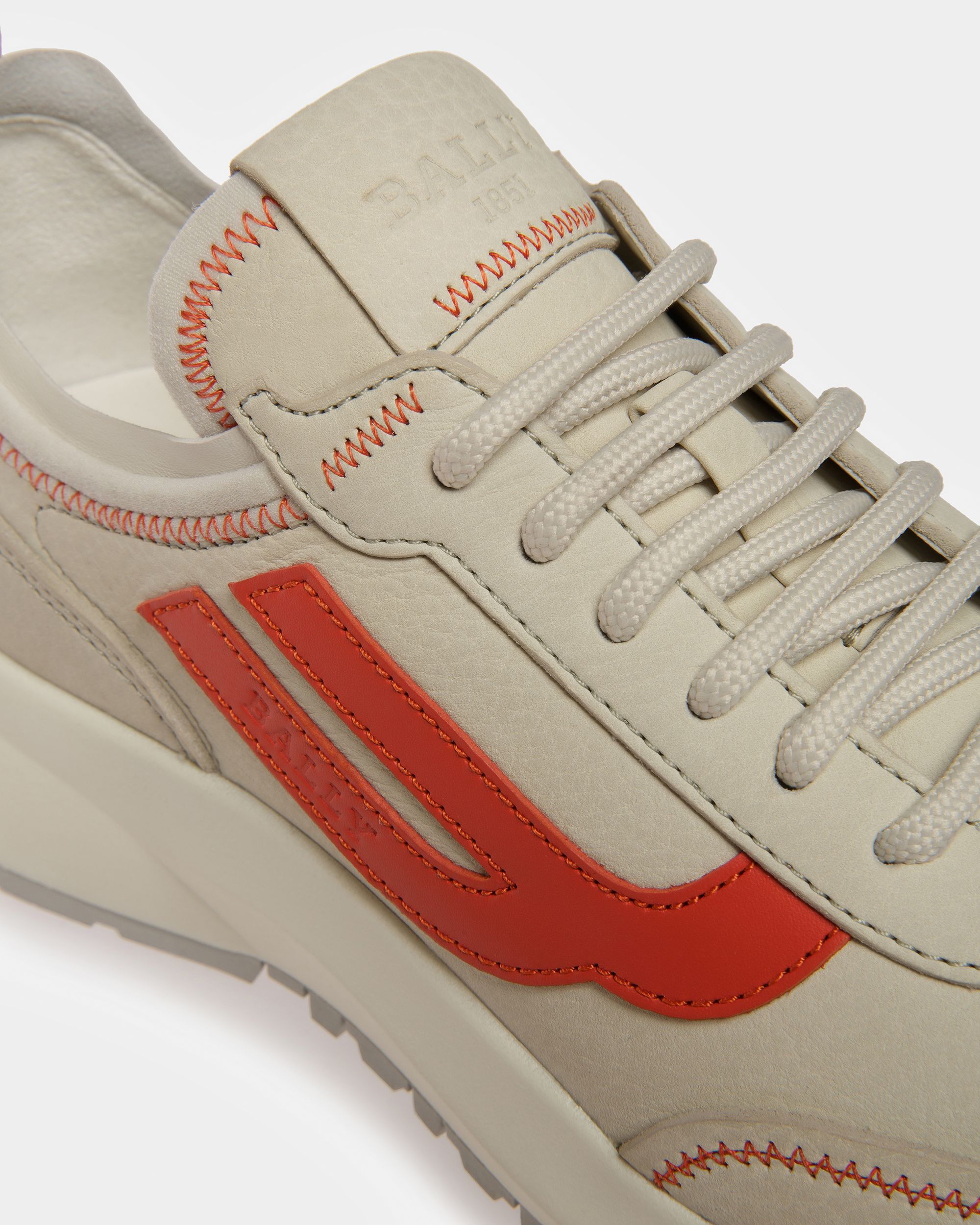 Bally Global - Darys Zapatillas De Piel En Blanco Empolvado Y Naranja - Multicolor