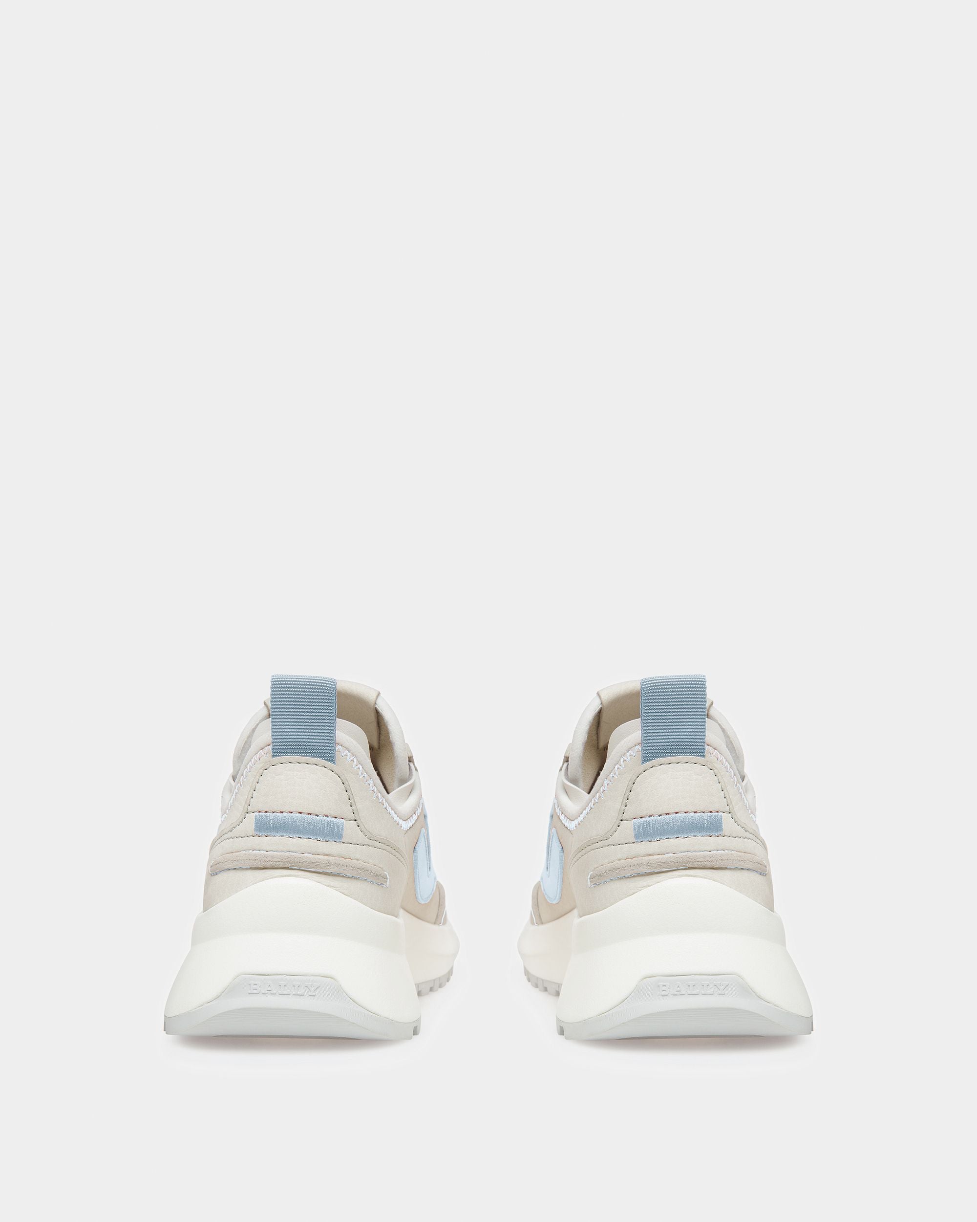 Bally Global - Darys Leather Sneakers In Dusty White And Light Blue - Multicolor