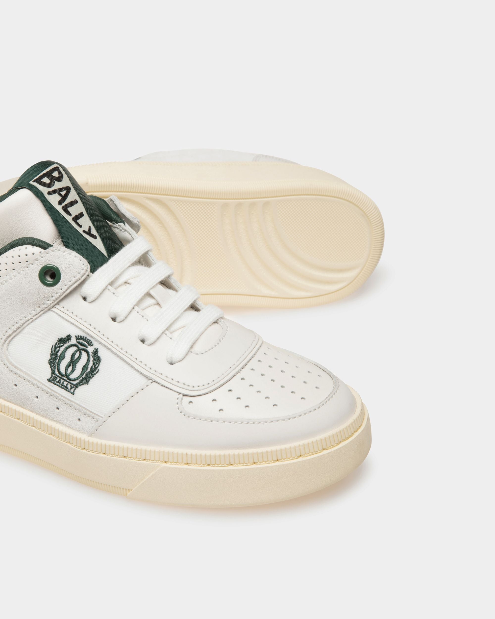 Bally Global - Raise Sneakers In White And Green Leather - White