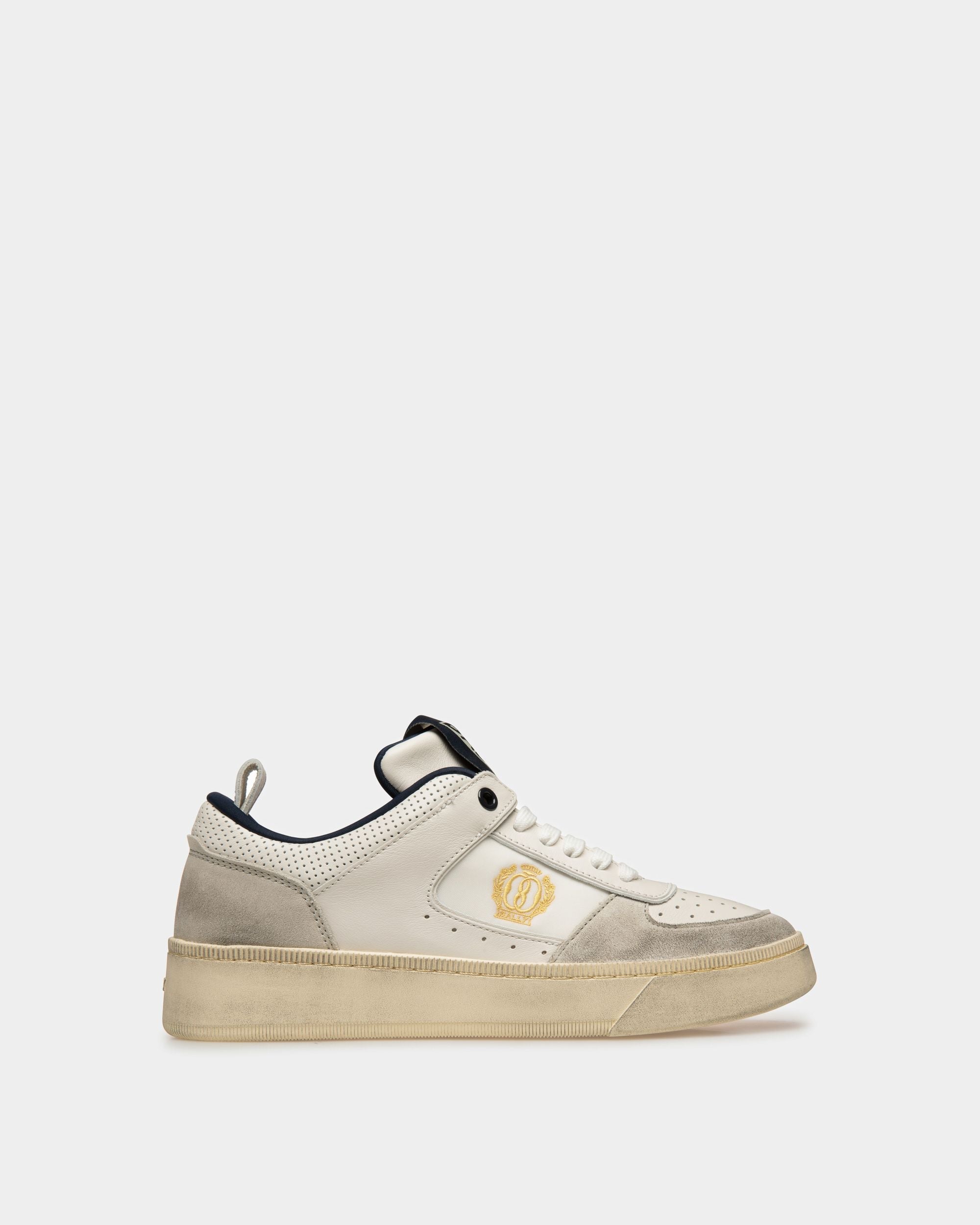 Bally Global - Raise Sneakers In Dusty White And Midnight Leather - White