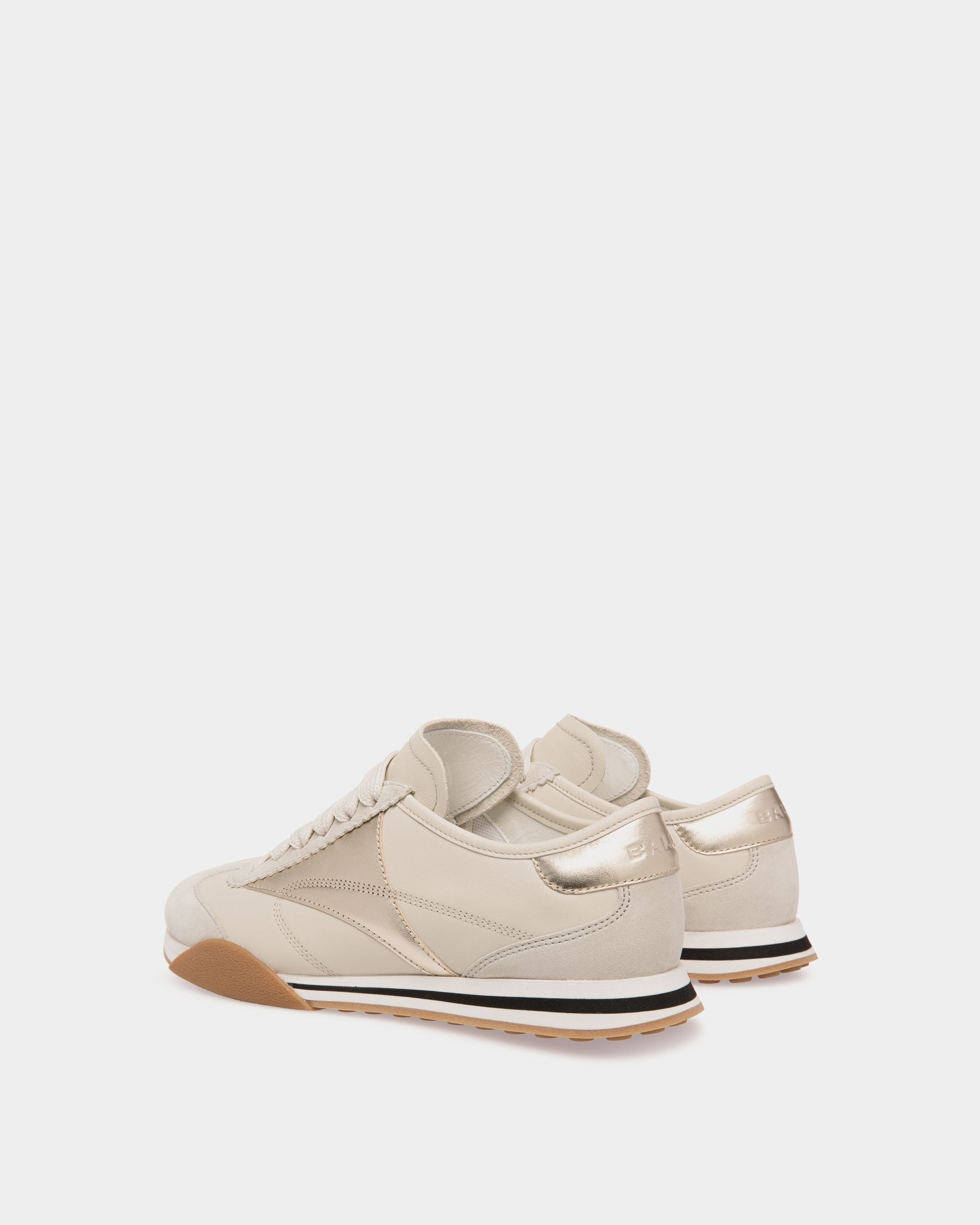 Bally Global - Sneaker Sussex En Cuir Blanc Et Or - Blanc