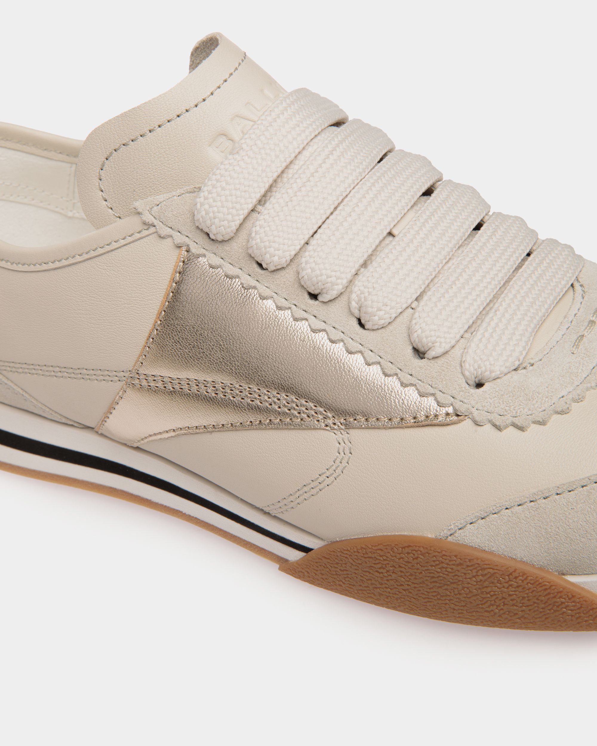 Bally Global - Sneaker Sussex En Cuir Blanc Et Or - Blanc