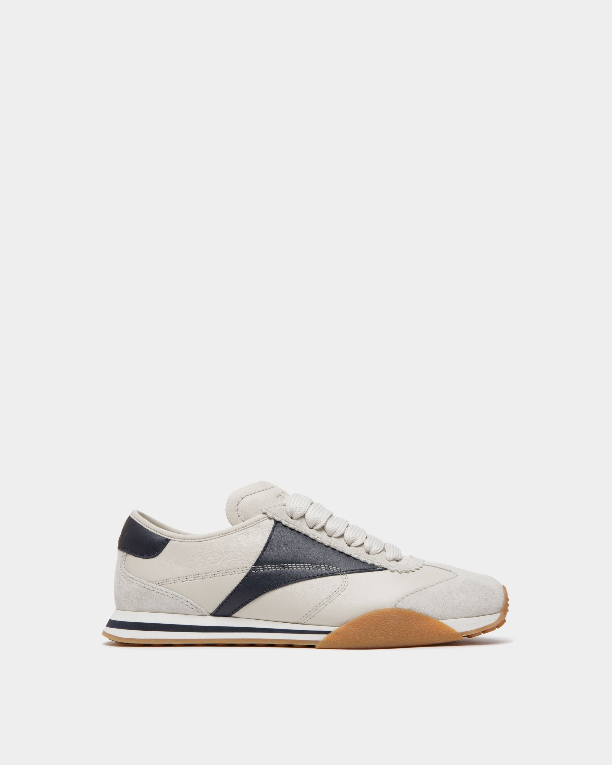 Bally Global - Sussex Sneaker In White And Navy Blue Leather - White