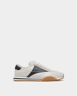 Sussex Sneaker In White And Navy Blue Leather