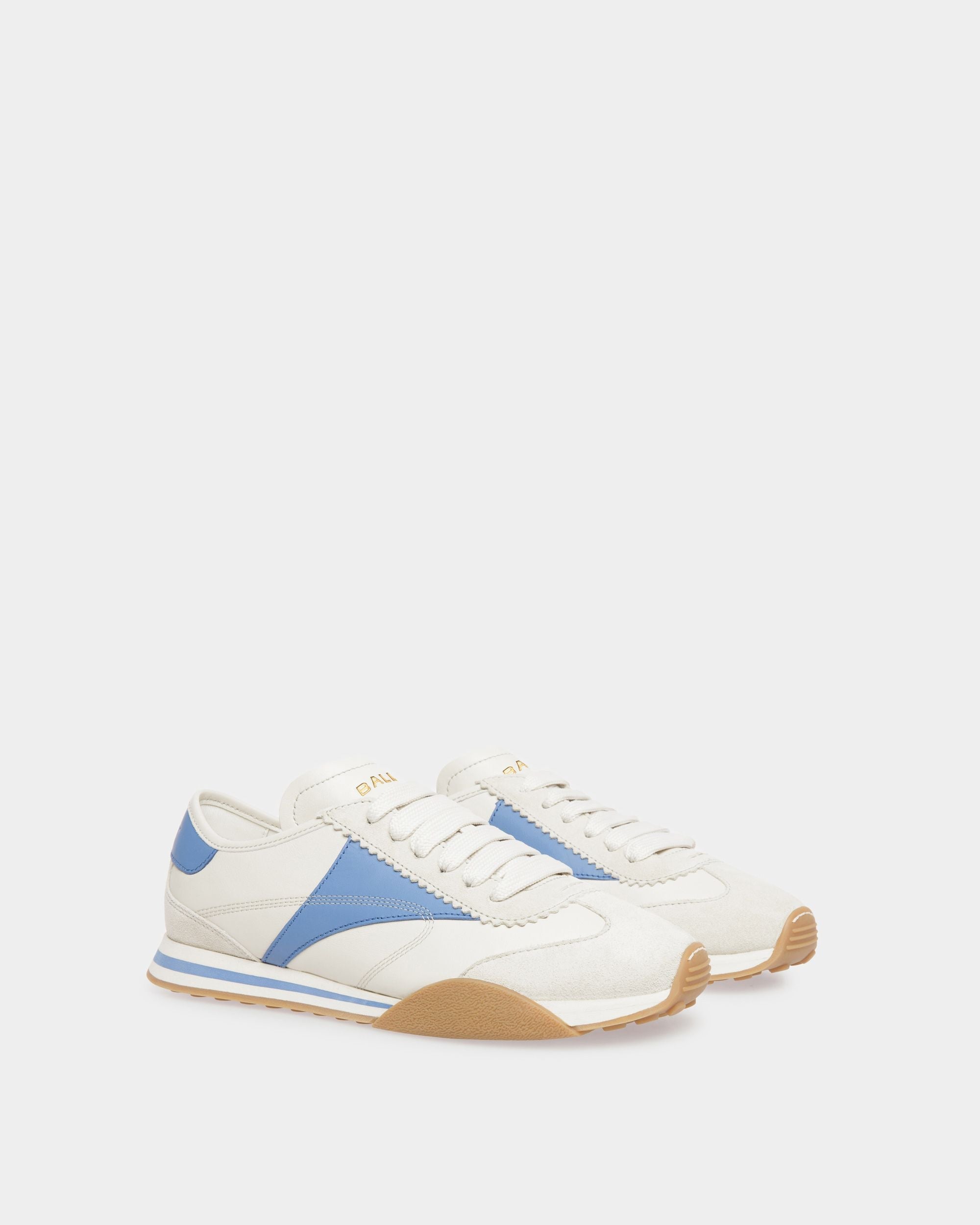 Bally Global - Sussex Sneakers In Dusty White And Blue Leather - White