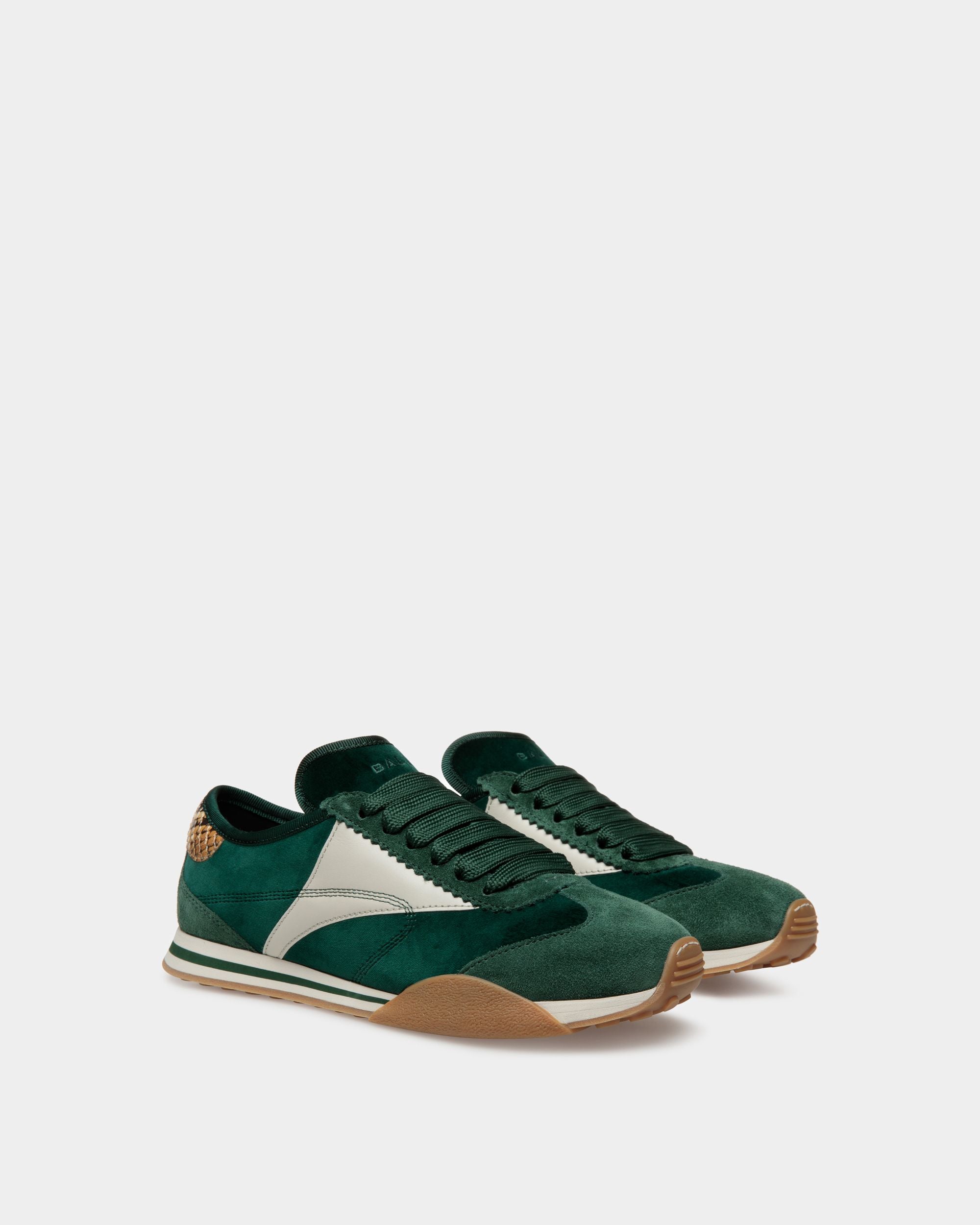 Bally Global - Sussex Sneakers In Peppermint And Dusty White Leather And Cotton - Green