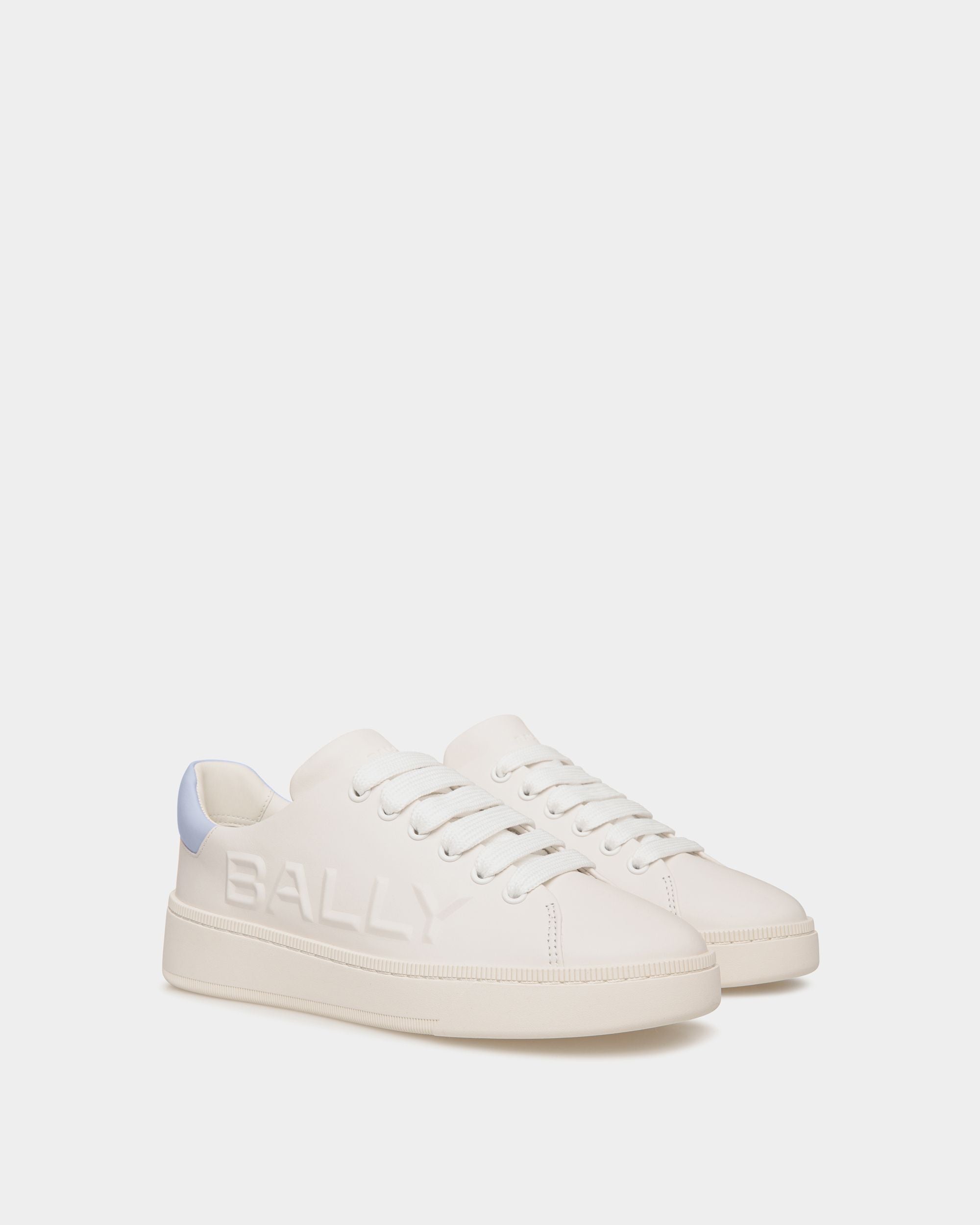 Bally Global - Raise Sneaker in White And Light Blue Leather - White