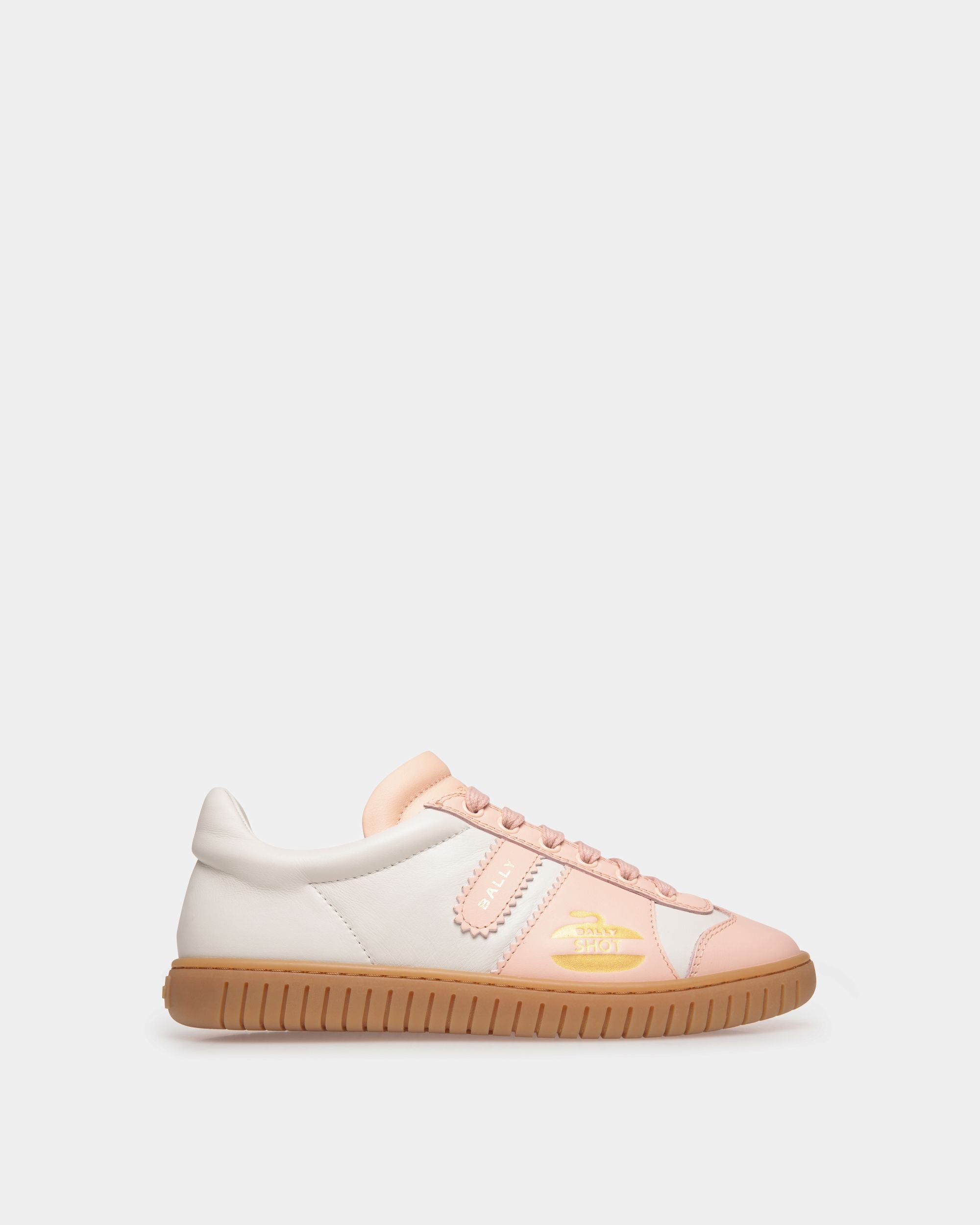Bally Global - Player Sneaker in White and Baby Pink Leather - Multicolor